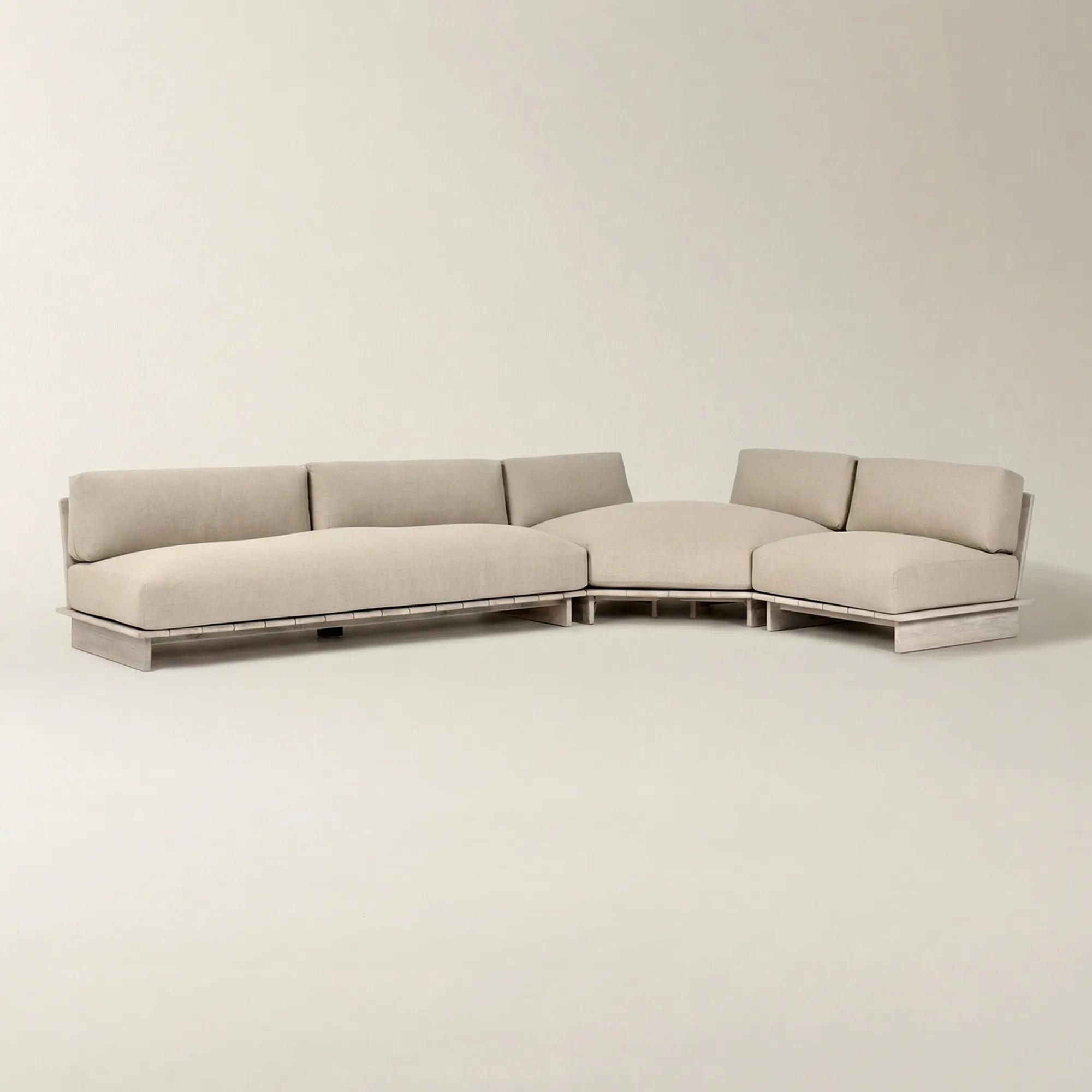 Livia Outdoor Sectional (37.8"-136") - Taupe