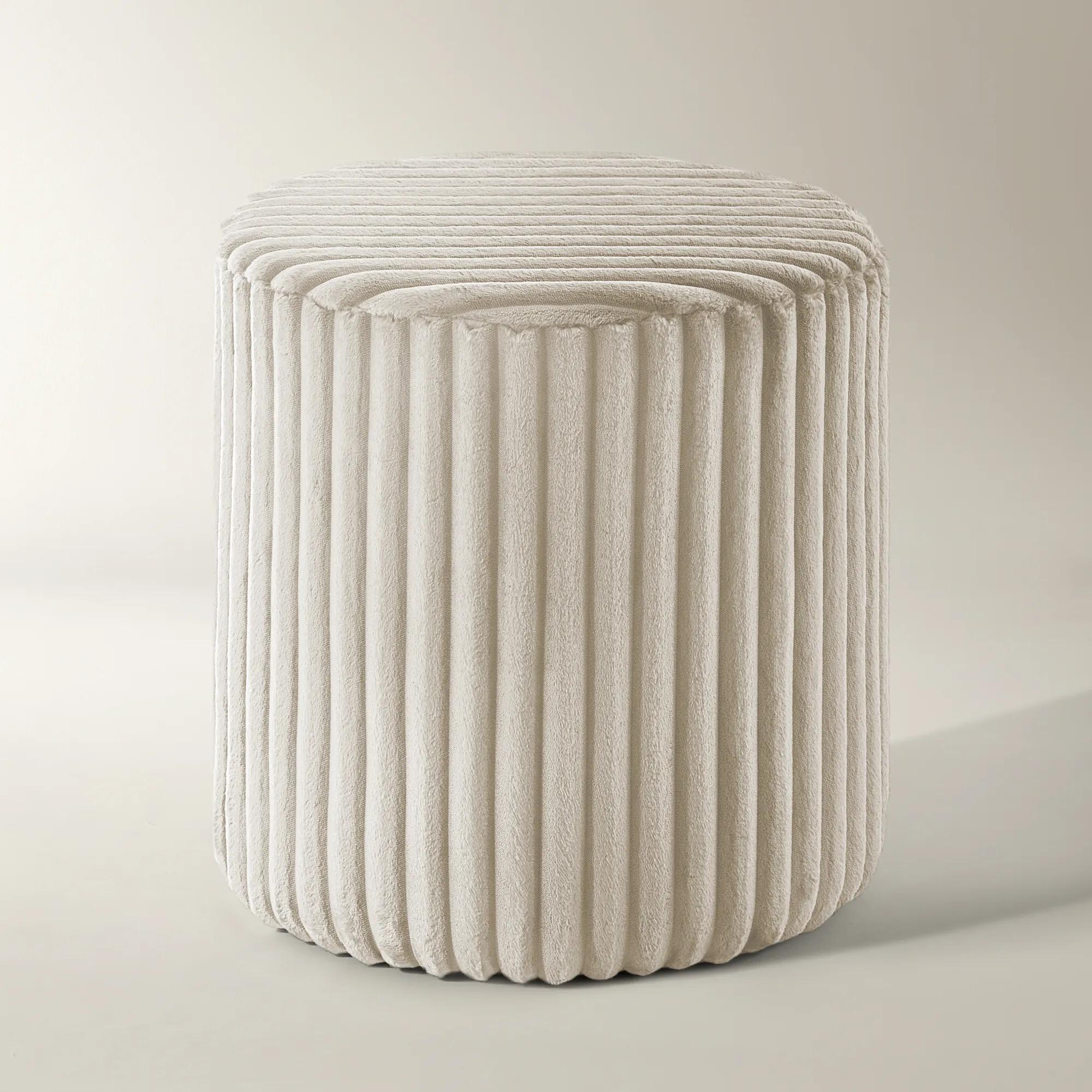 Fleece Stool - Ivory