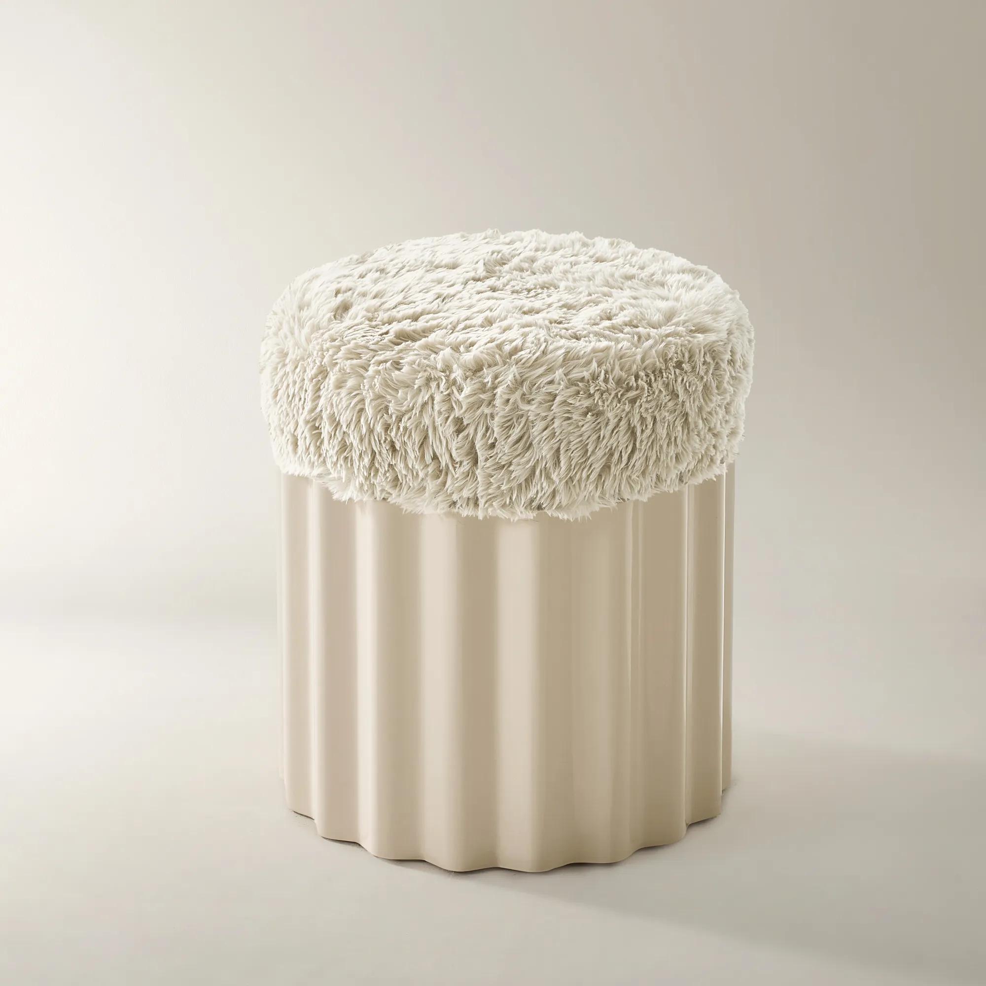 Nia Lacquered Storage Stool - Turtle Dove