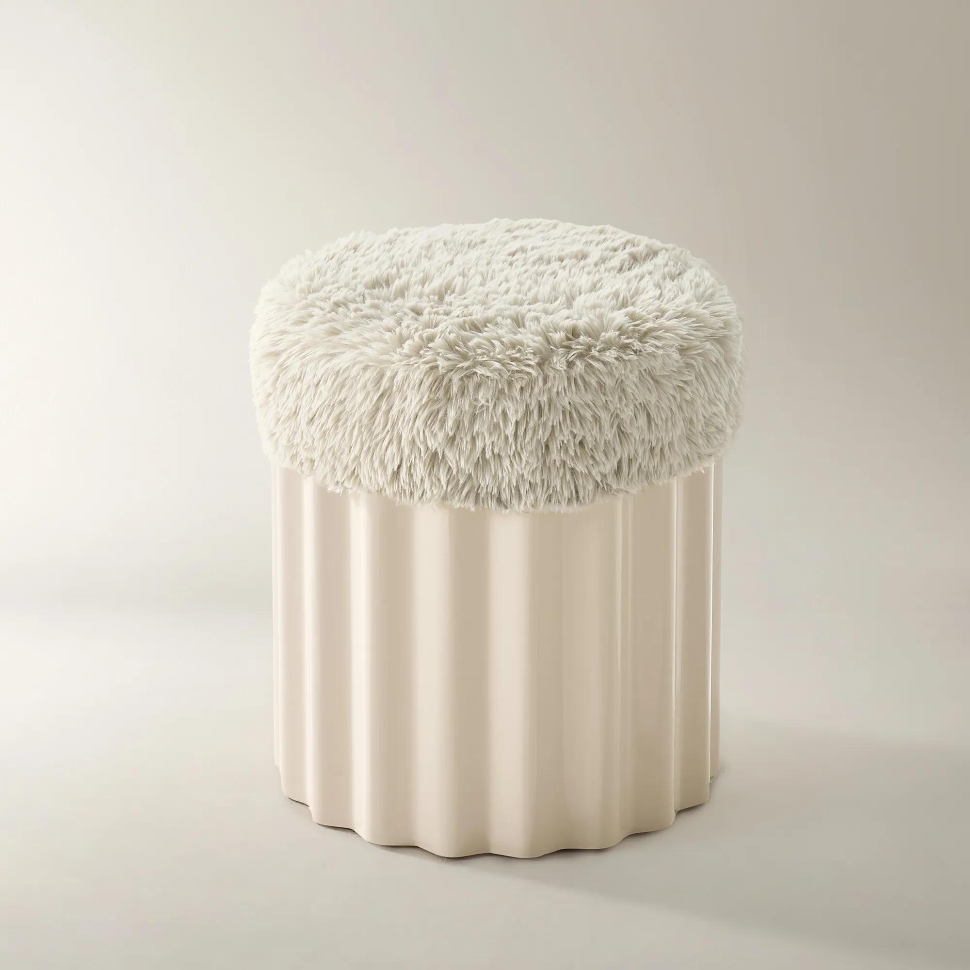 Nia Lacquered Storage Stool - Turtle Dove