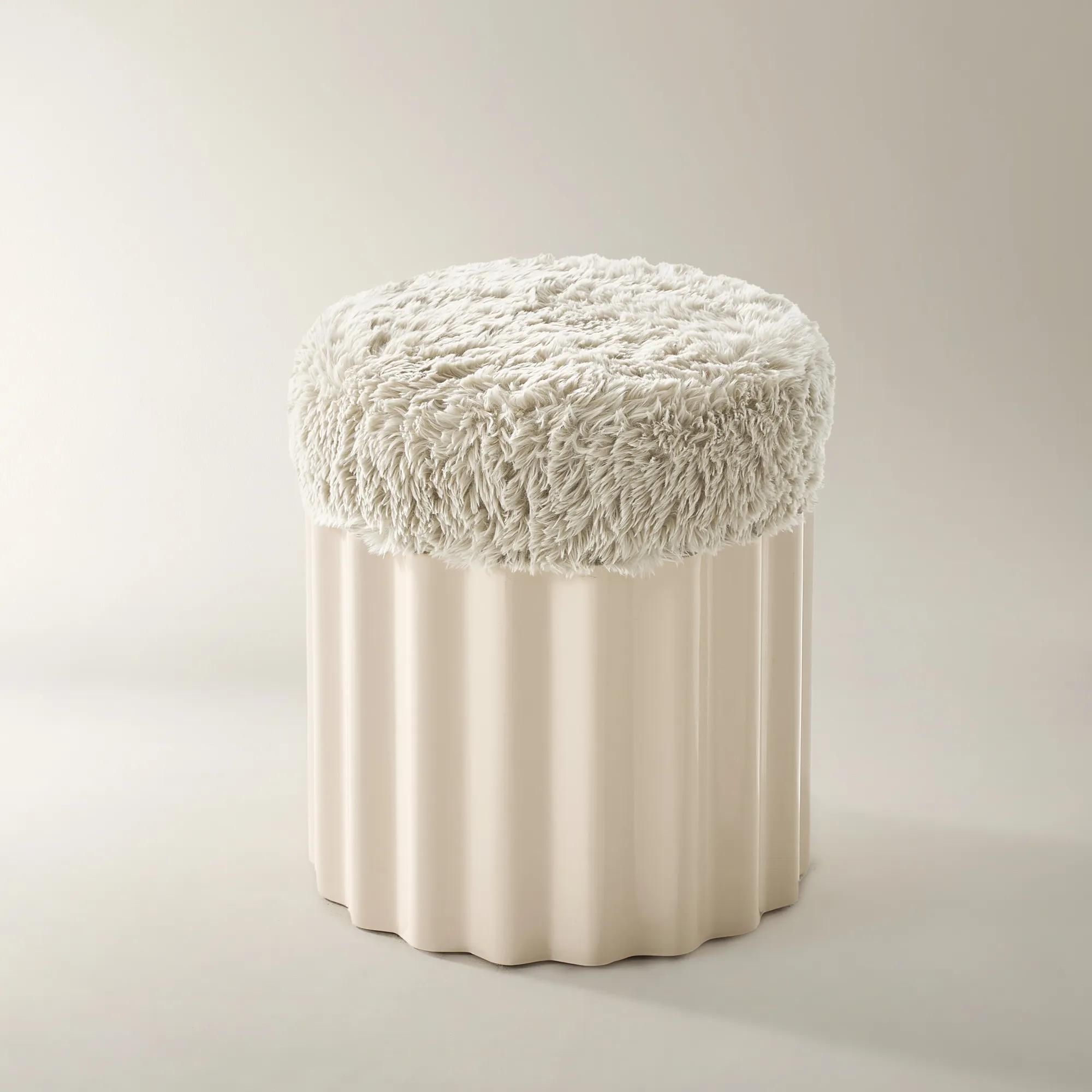 Nia Lacquered Storage Stool - Turtle Dove