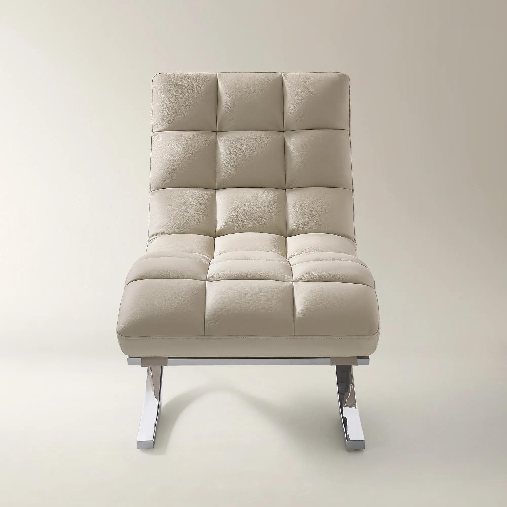 Mila Genuine Leather Chaise Lounge Chair