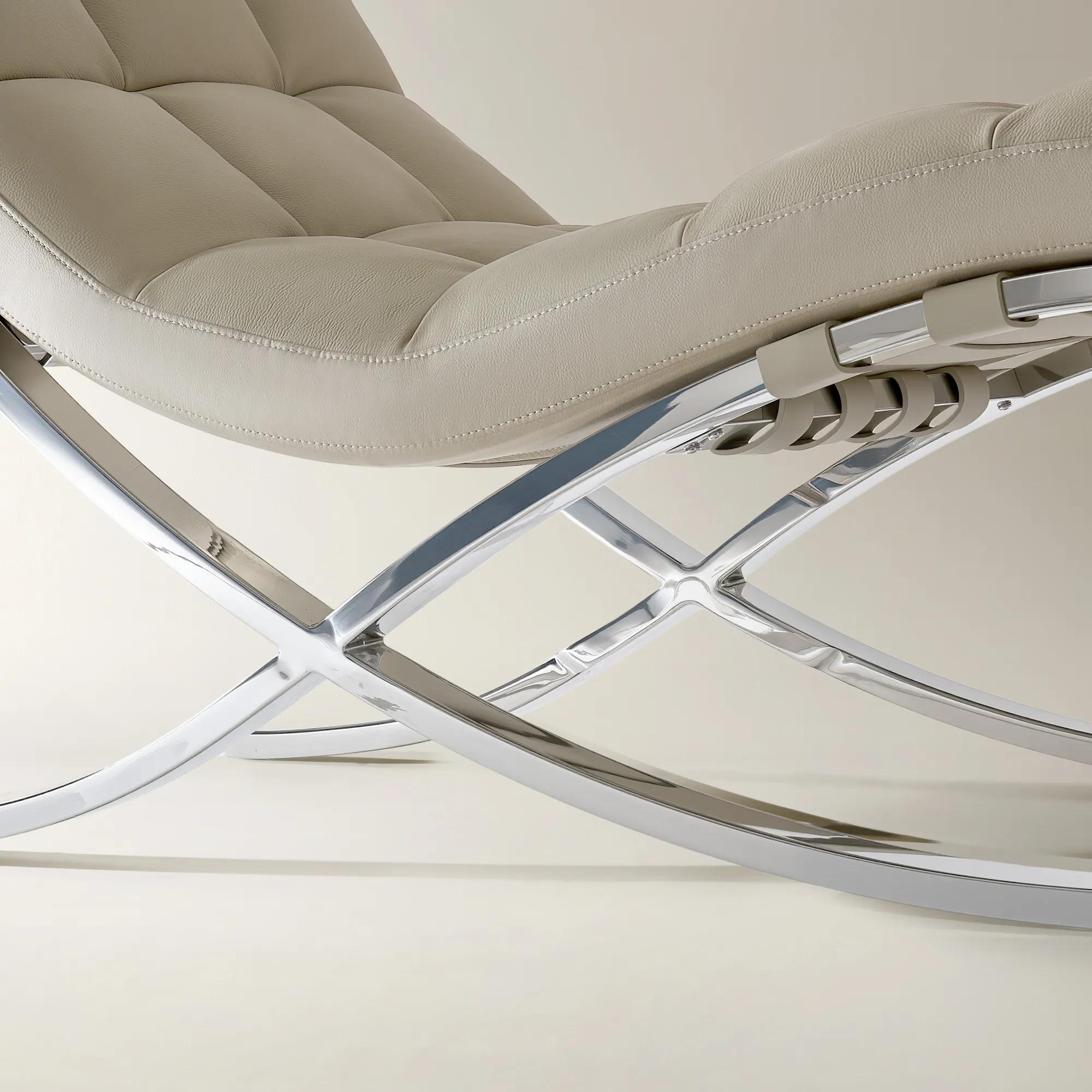 Mila Genuine Leather Chaise Lounge Chair