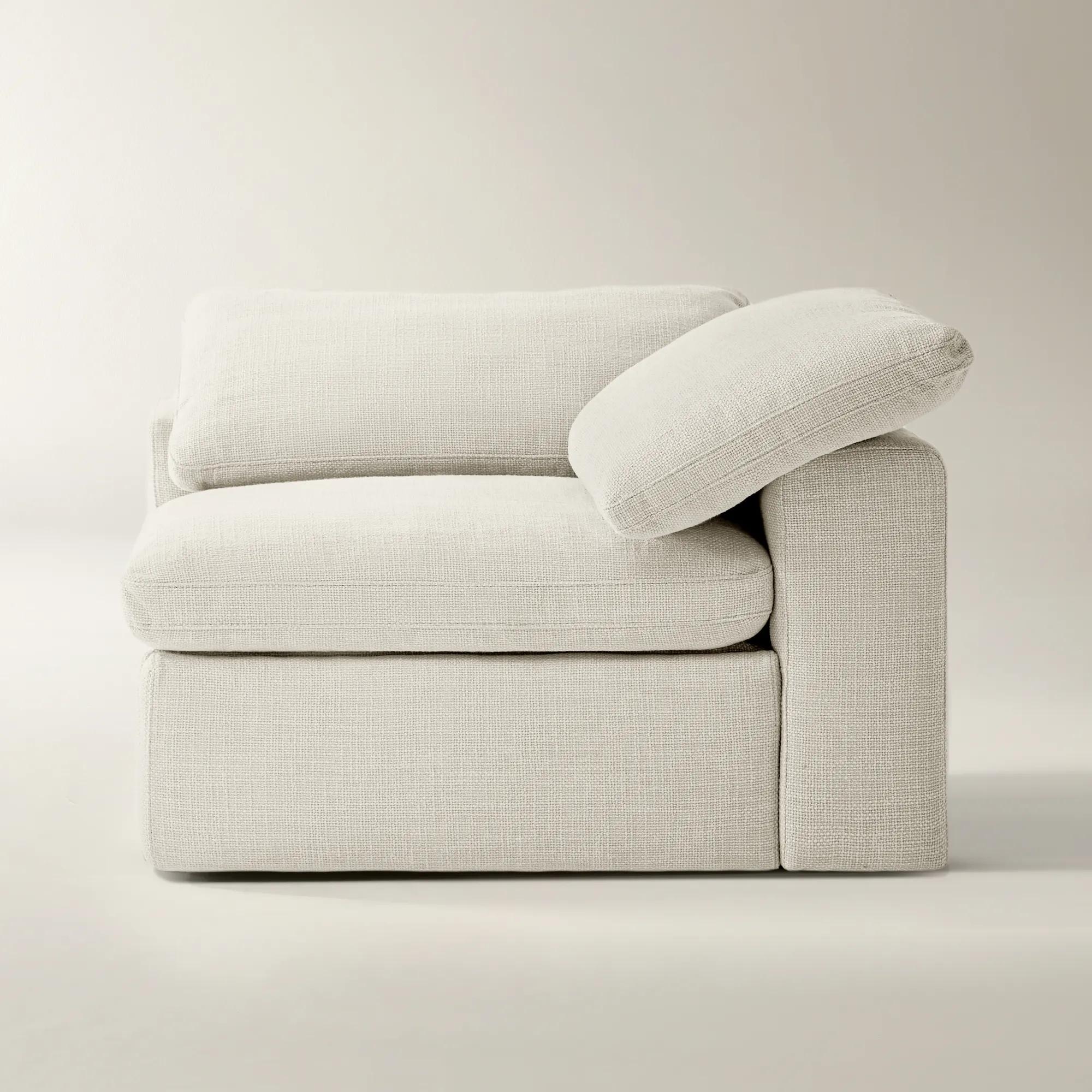 Milo Ivory Performance Fabric Left-Arm Chair With Power Footrest