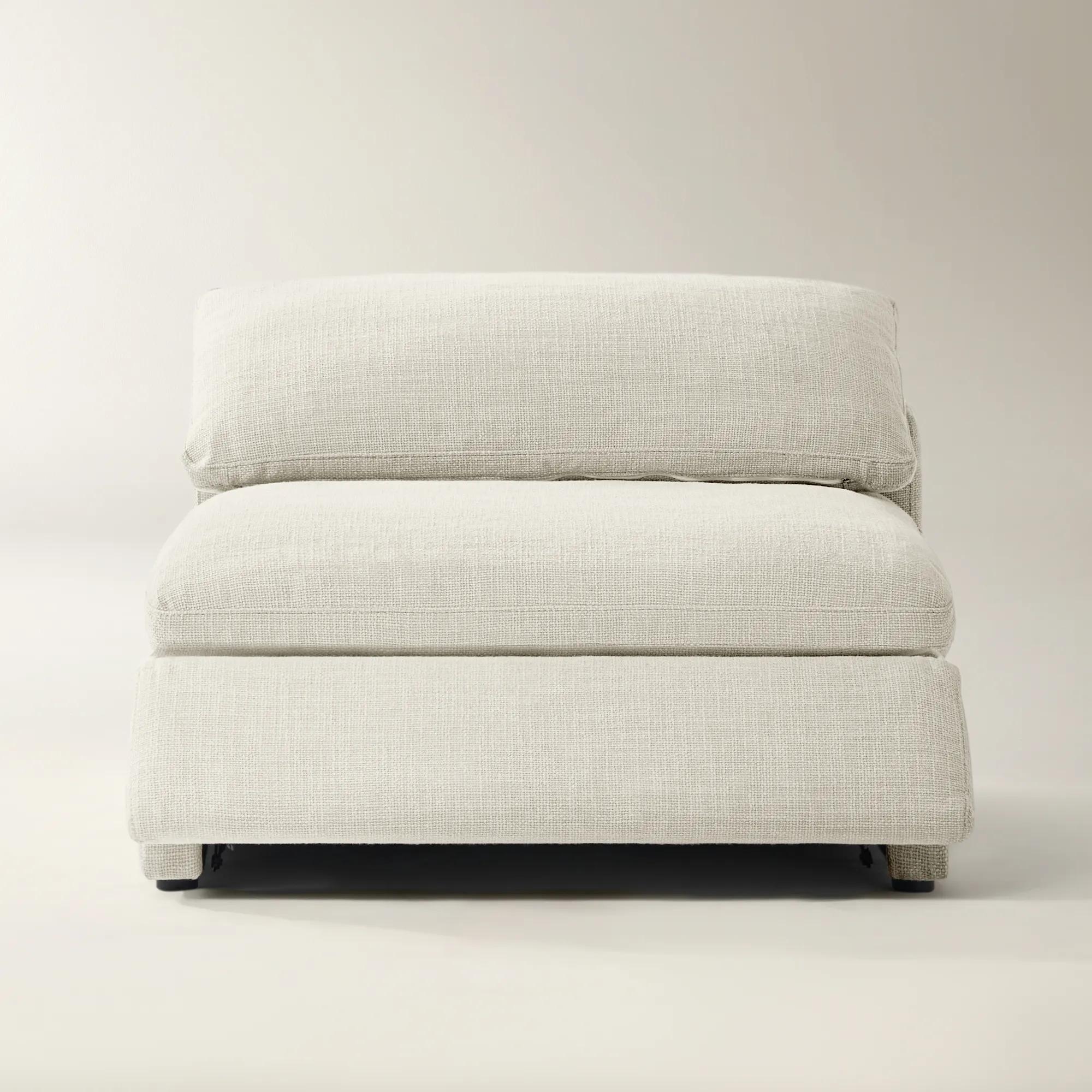 Milo Ivory Performance Fabric Armless Chair With Power Footrest | Z Gallerie