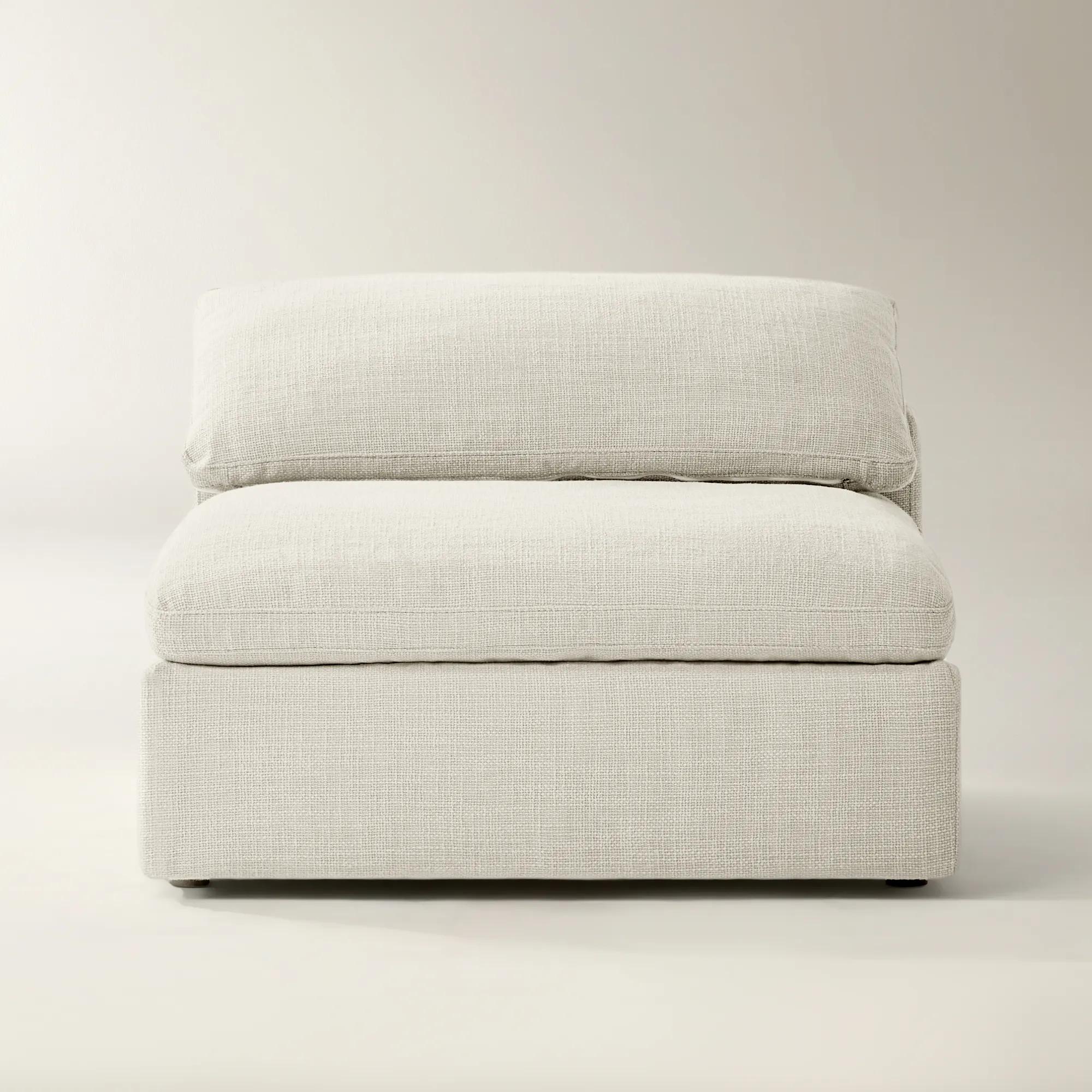 Milo Ivory Performance Fabric Armless Chair | Z Gallerie