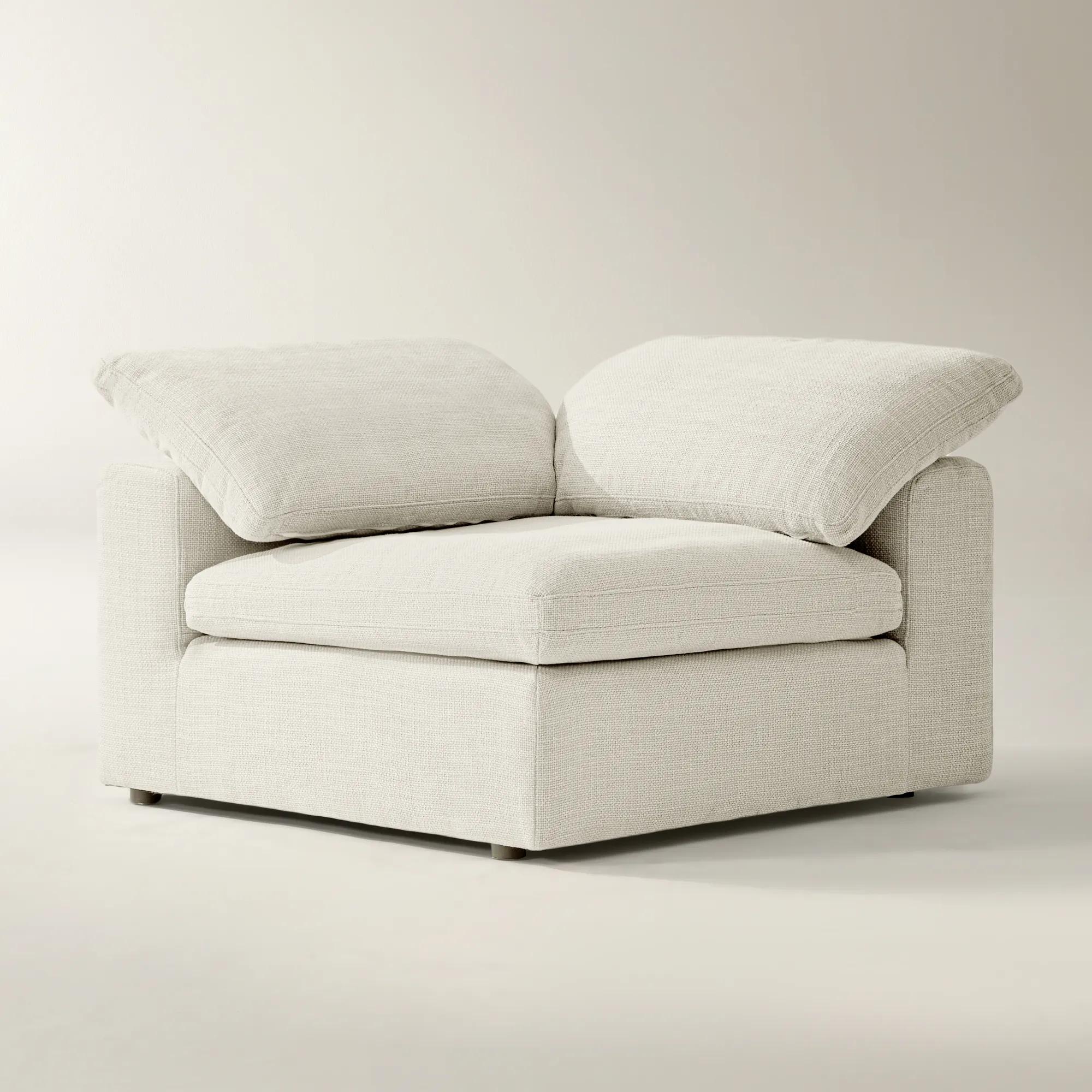 Milo Ivory Performance Fabric Corner Chair | Z Gallerie