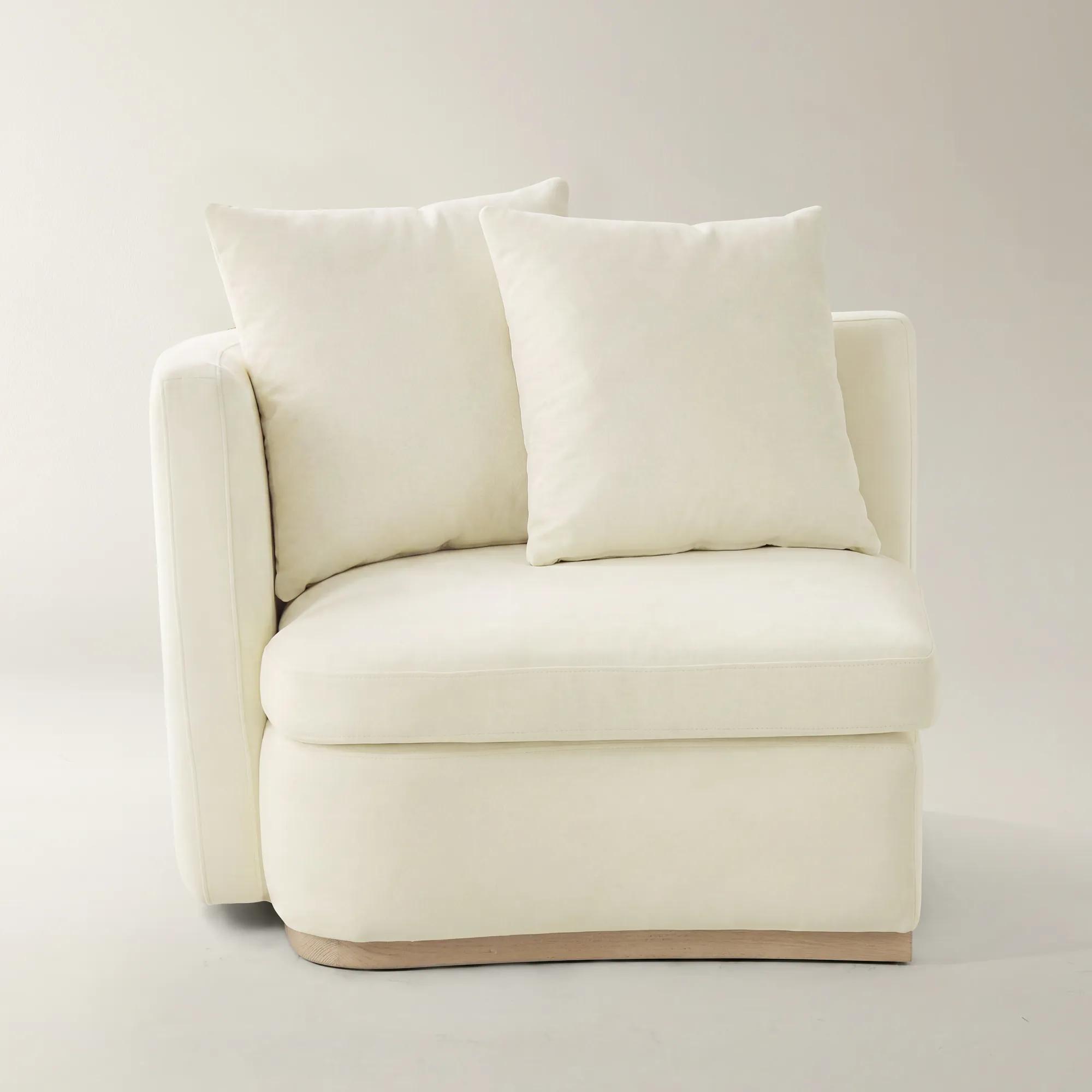 Stria Cloud Velvet Left-Arm Chair