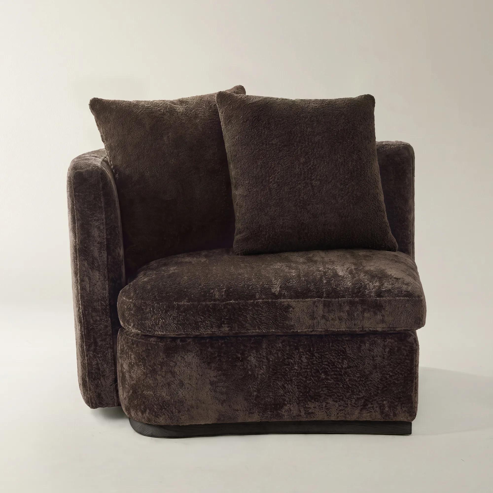 Stria Dark Chocolate Chenille Left-Arm Chair | Z Gallerie