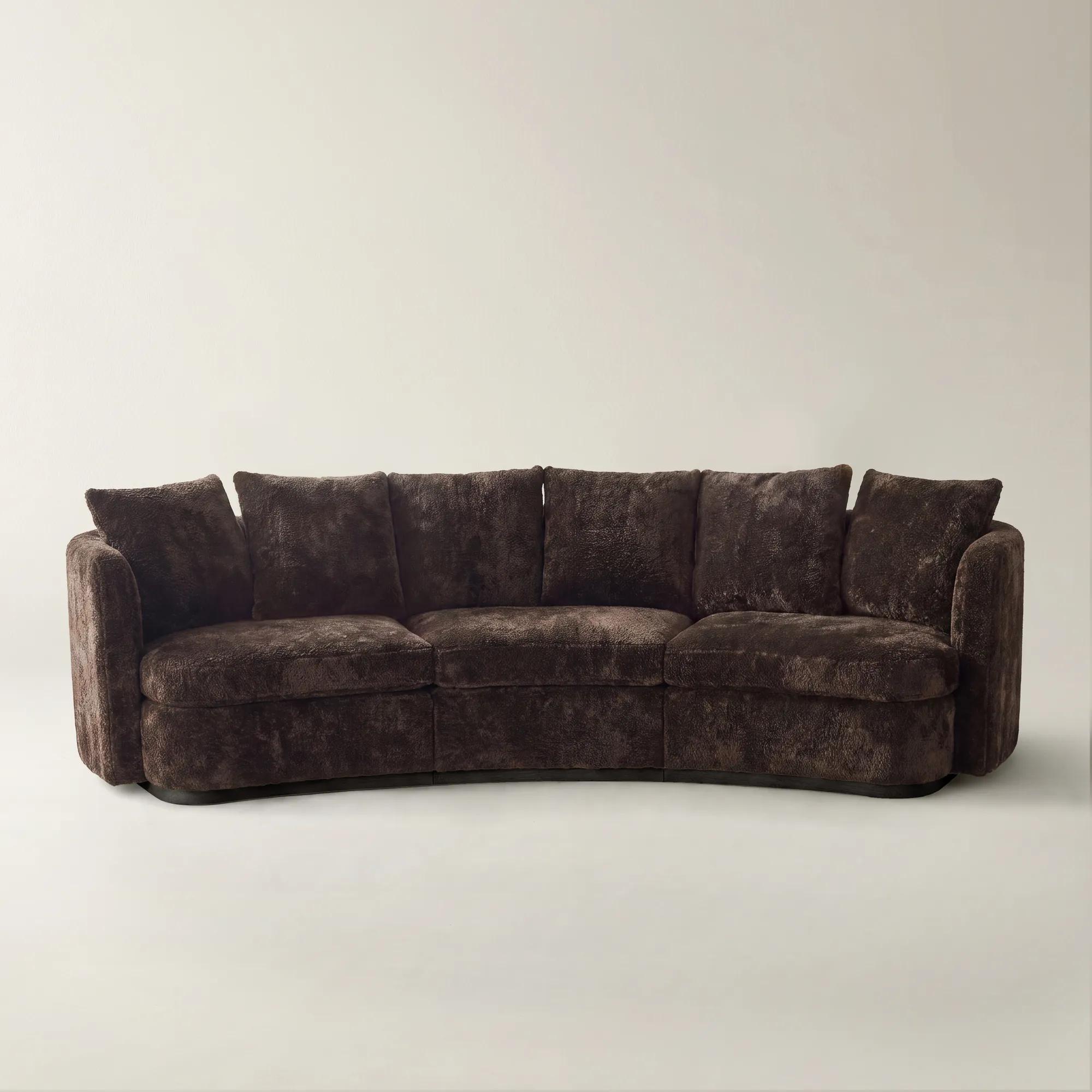 Stria 3-Piece Dark Chocolate Chenille Sectional Sofa
