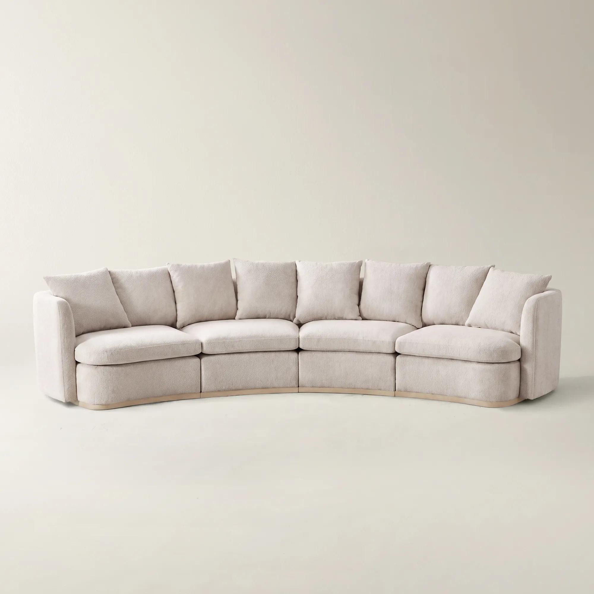Stria 4-Piece Ivory Performance Boucle Sectional Sofa | Z Gallerie