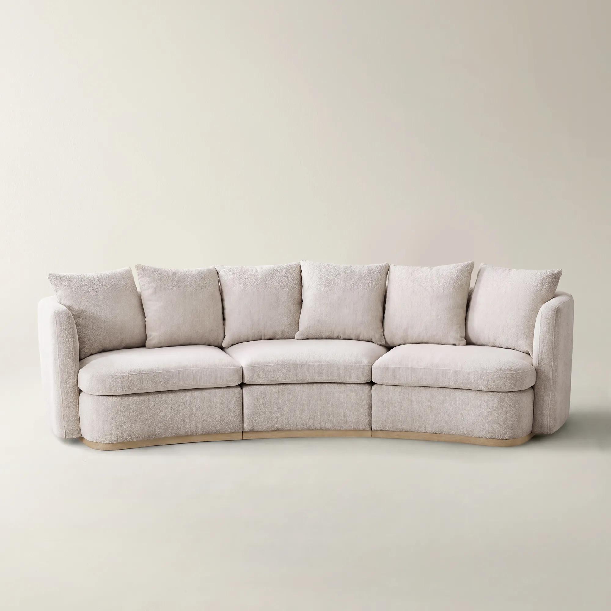 Stria 3-Piece Ivory Performance Boucle Sectional Sofa | Z Gallerie