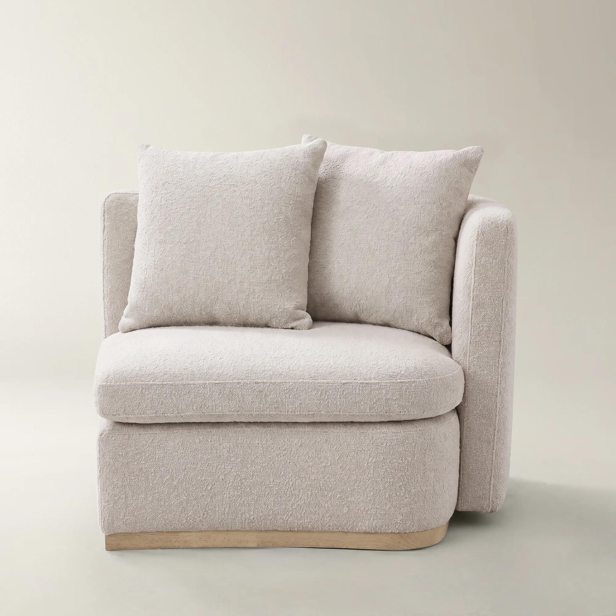 Stria Ivory Performance Boucle Right-Arm Chair