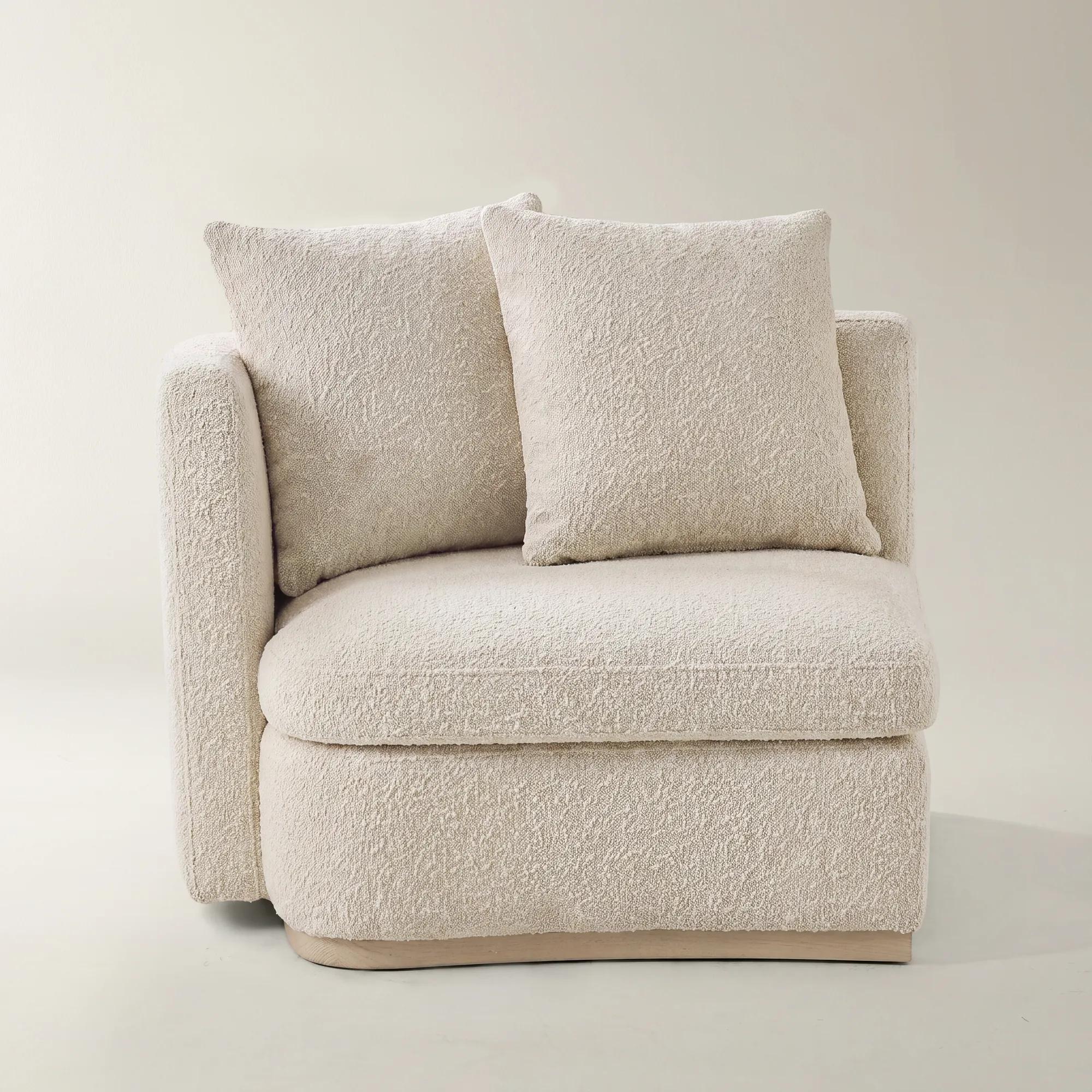 Stria Ivory Performance Boucle Left-Arm Chair