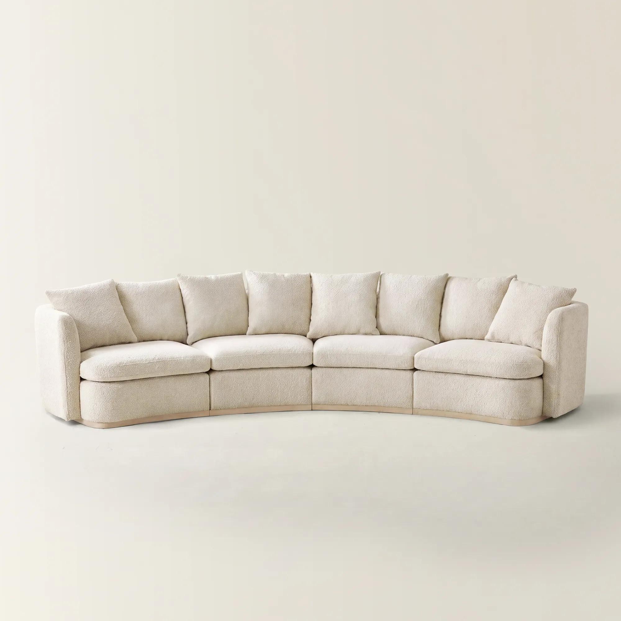 Stria 4-Piece Ivory Performance Boucle Sectional Sofa | Z Gallerie