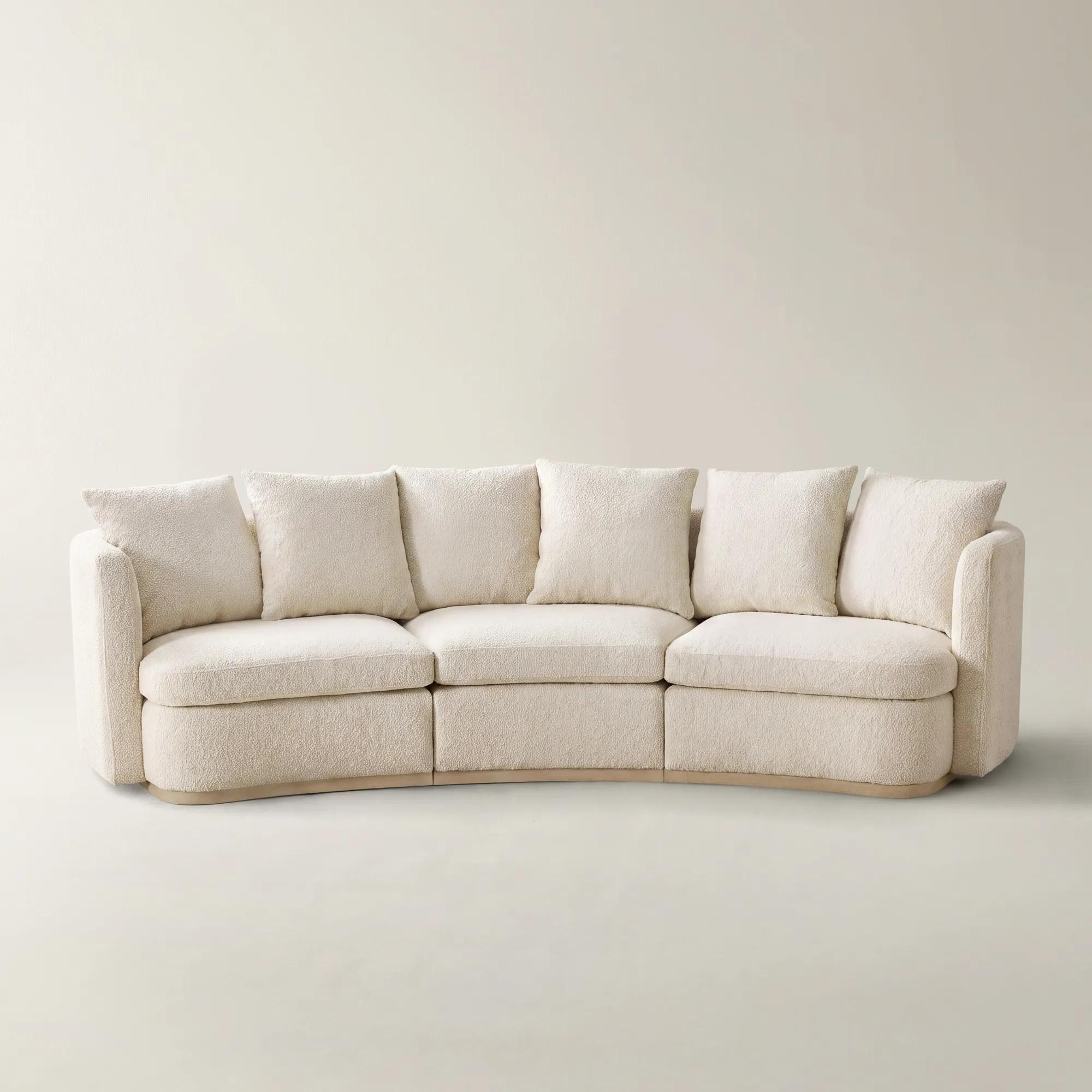 Stria 3-Piece Ivory Performance Boucle Sectional Sofa | Z Gallerie