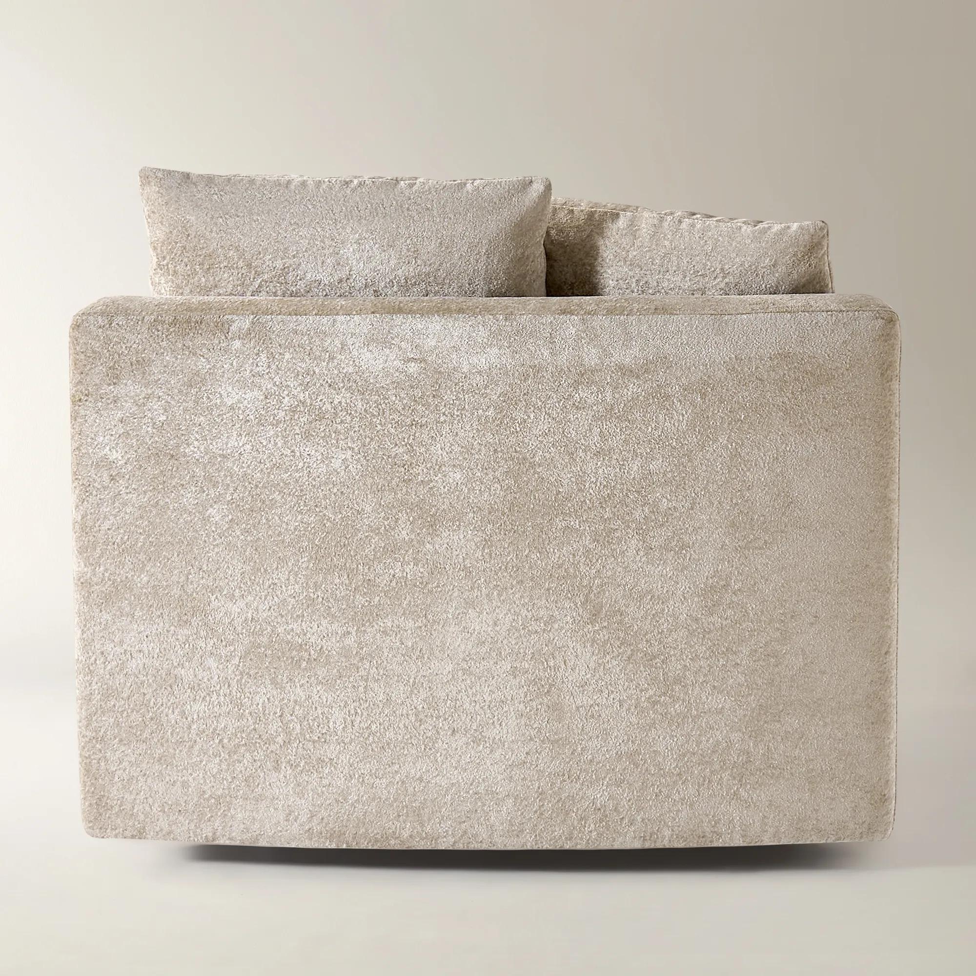 Stria Light Brown Chenille Armless Chair