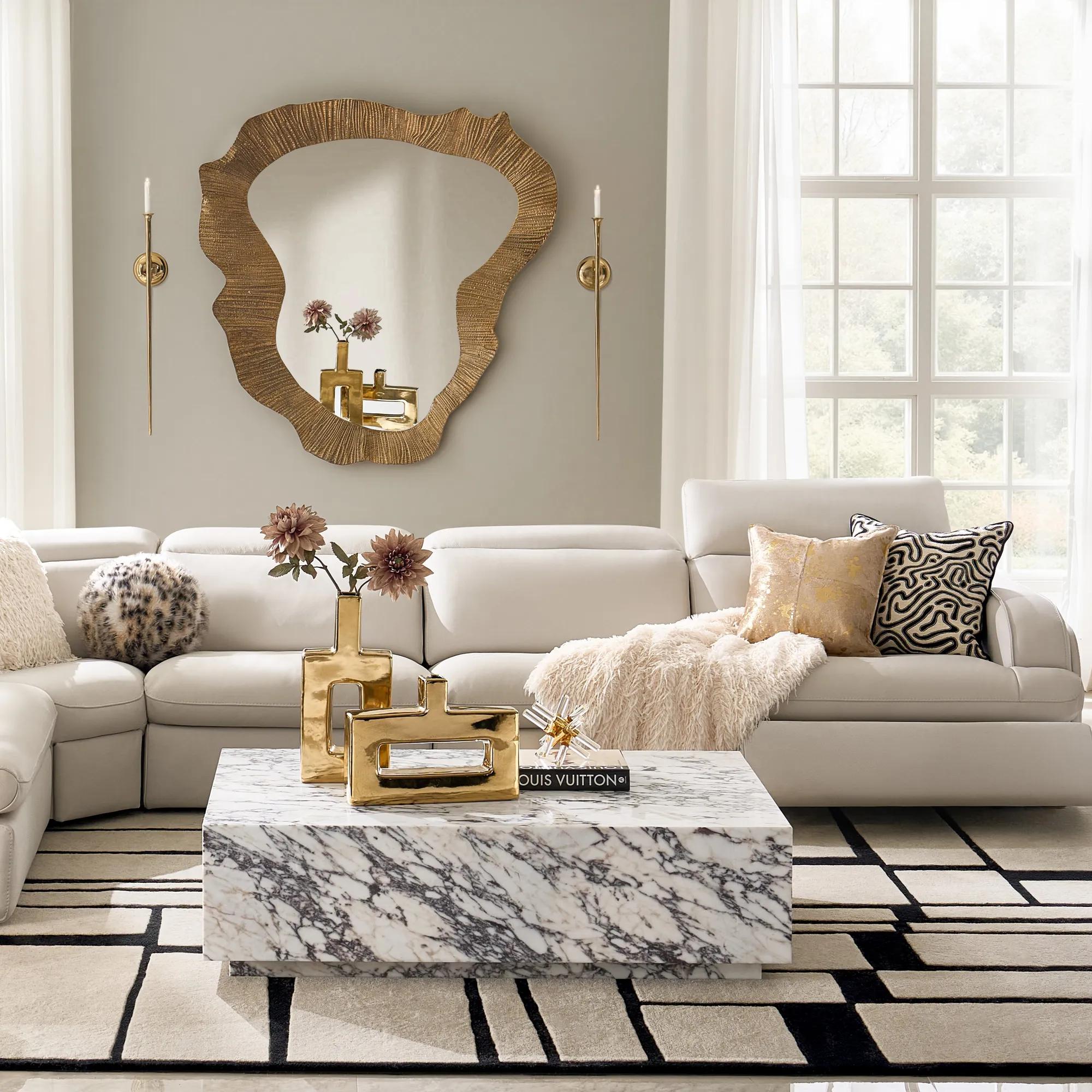 Terra 4-Piece Reclining Frost Leather Sectional With Left-Arm Chair