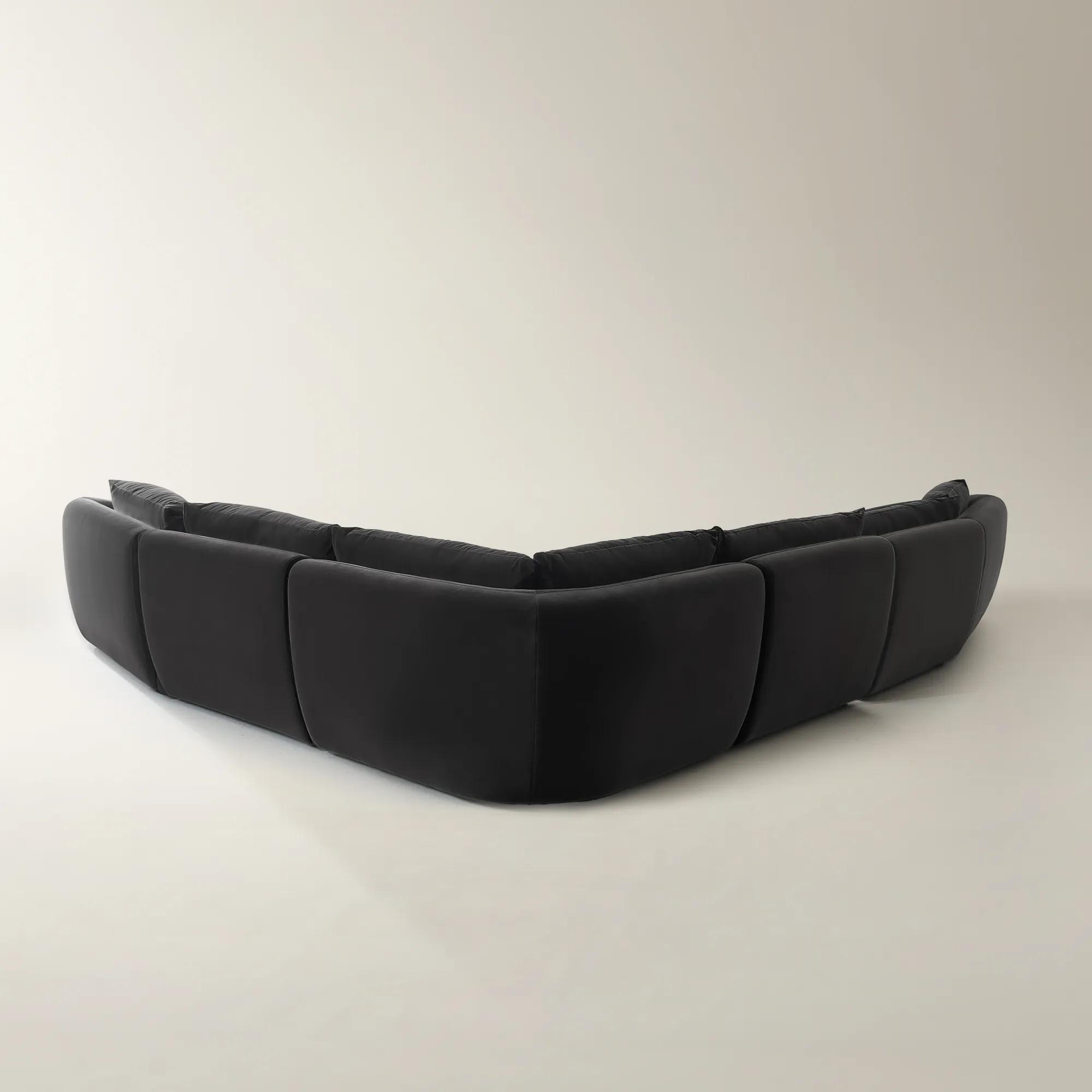 Sabrina 6-Piece Charcoal Velvet Sectional