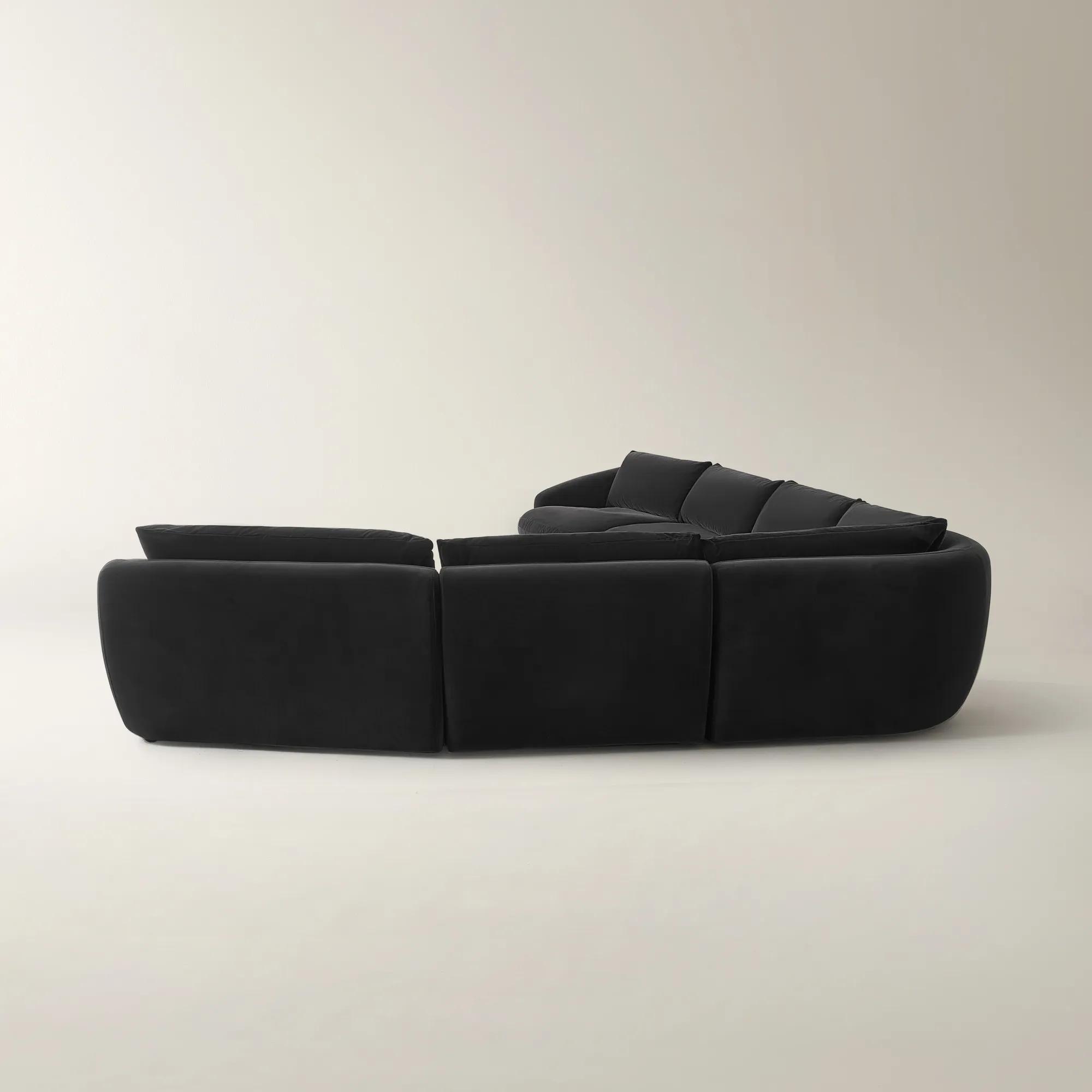 Sabrina 6-Piece Charcoal Velvet Sectional