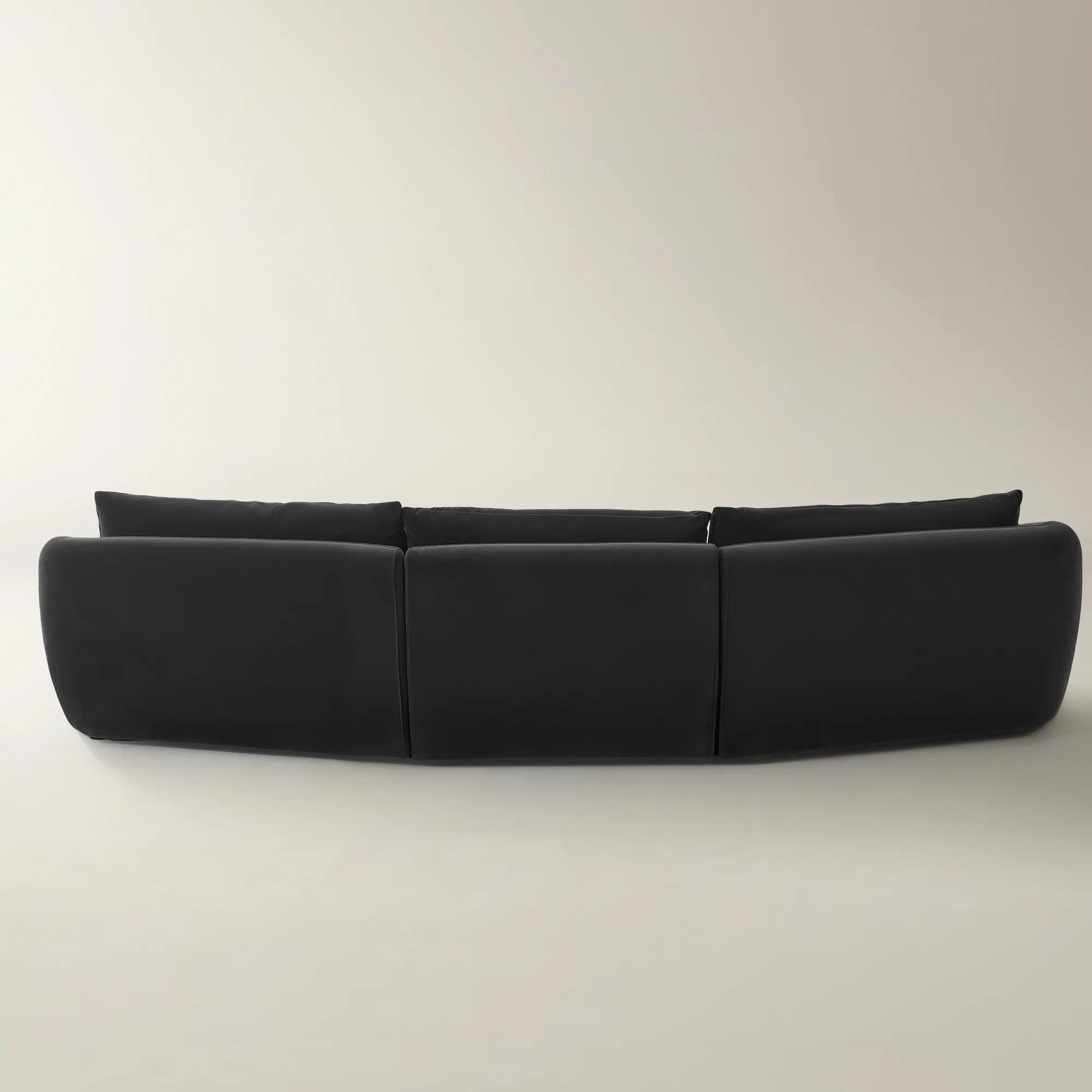 Sabrina Velvet  Sofa (158") - Charcoal