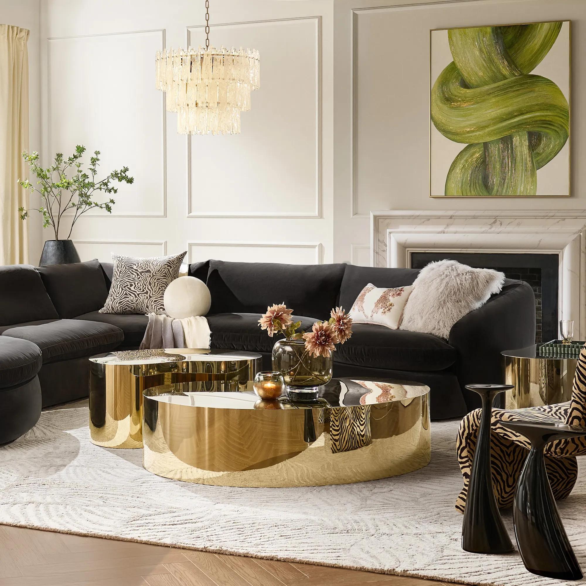 Aurea Coffee Table (32") - Soft Gold