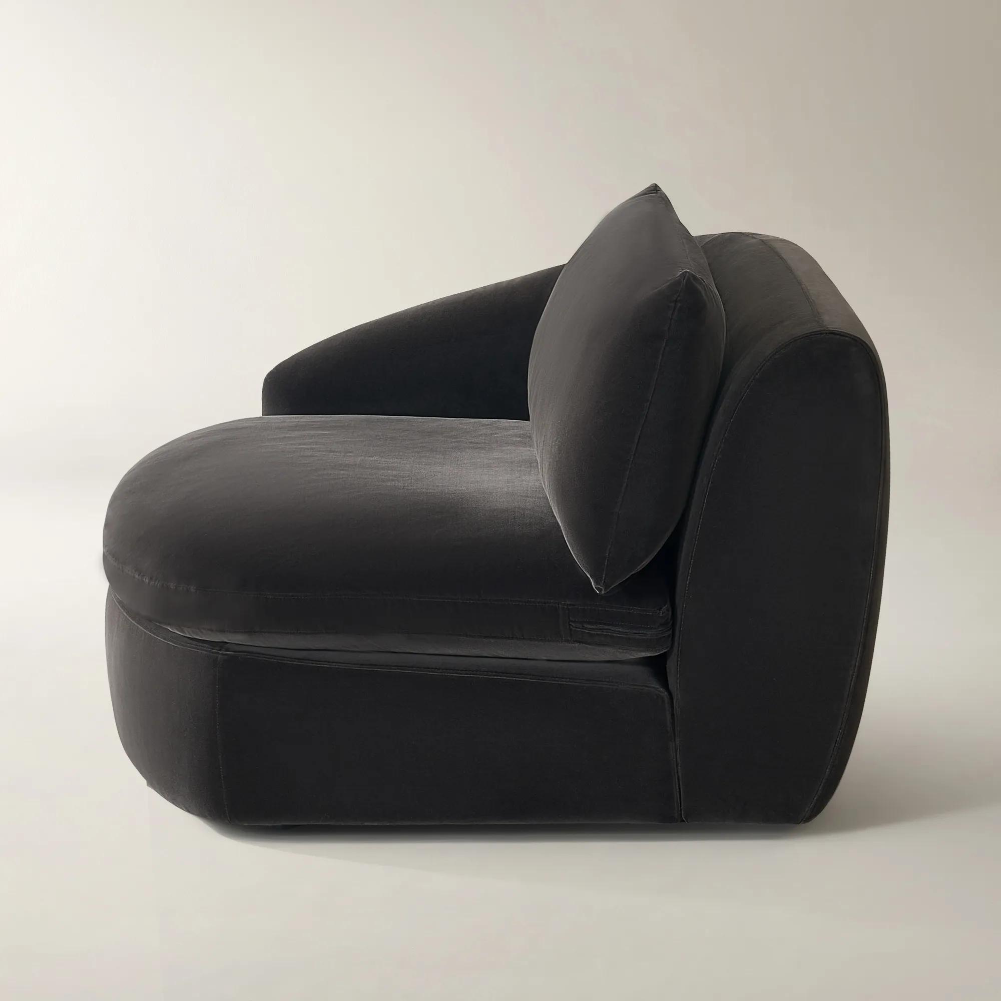 Sabrina Velvet Components (40"-58.7") - Charcoal