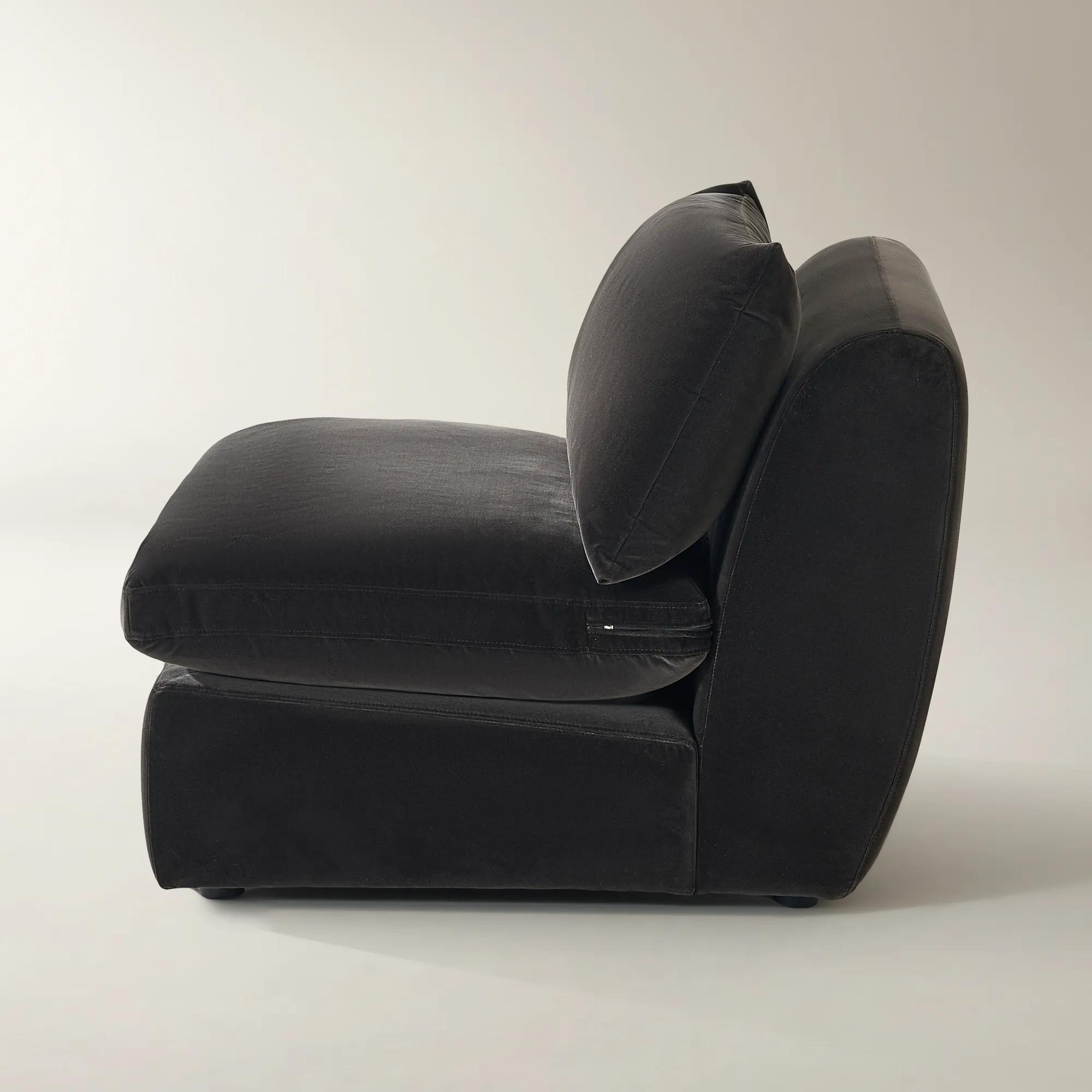 Sabrina Velvet Components (40"-58.7") - Charcoal