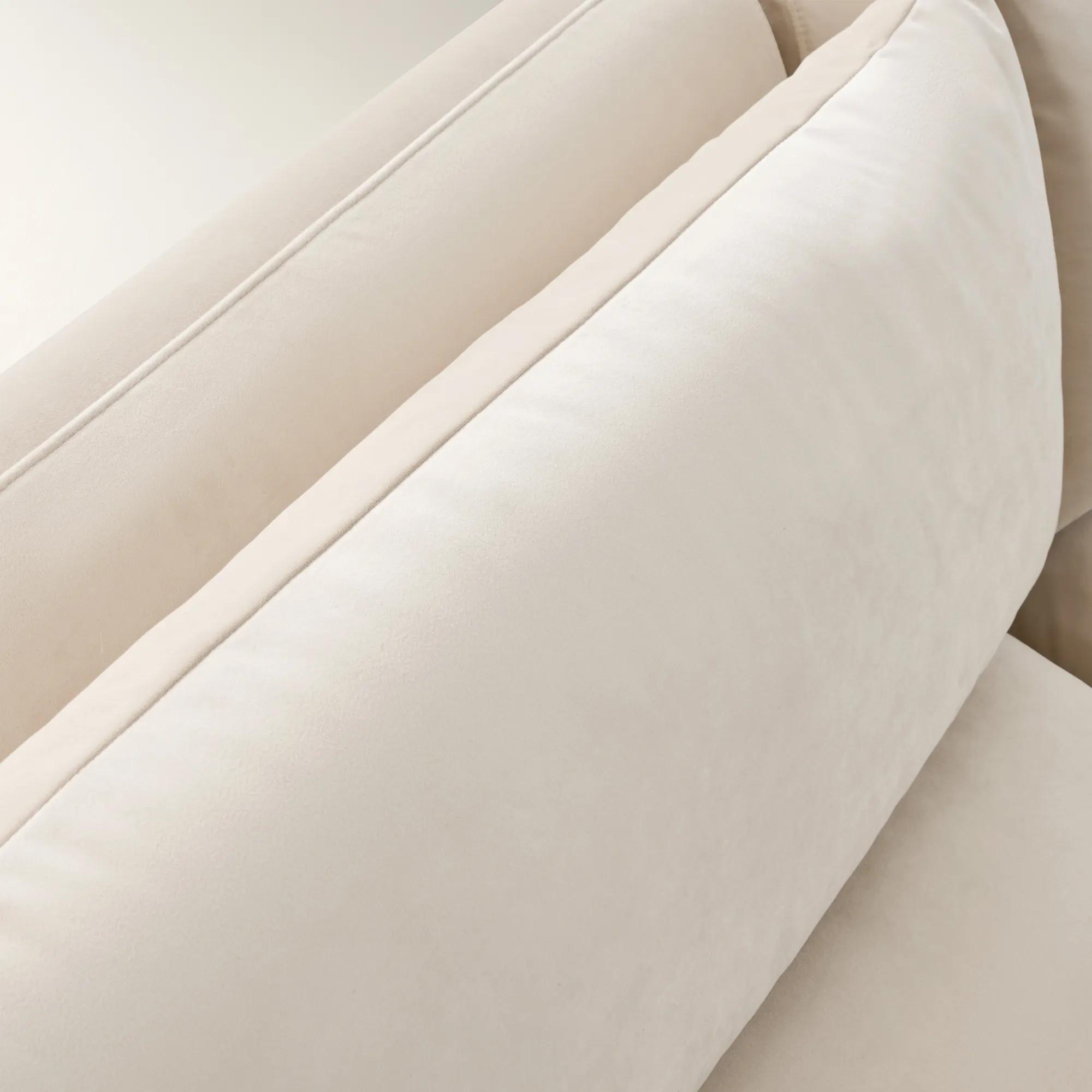 Sabrina L-Shaped Velvet  Sectional Sofa (148"-228") - Oatmeal