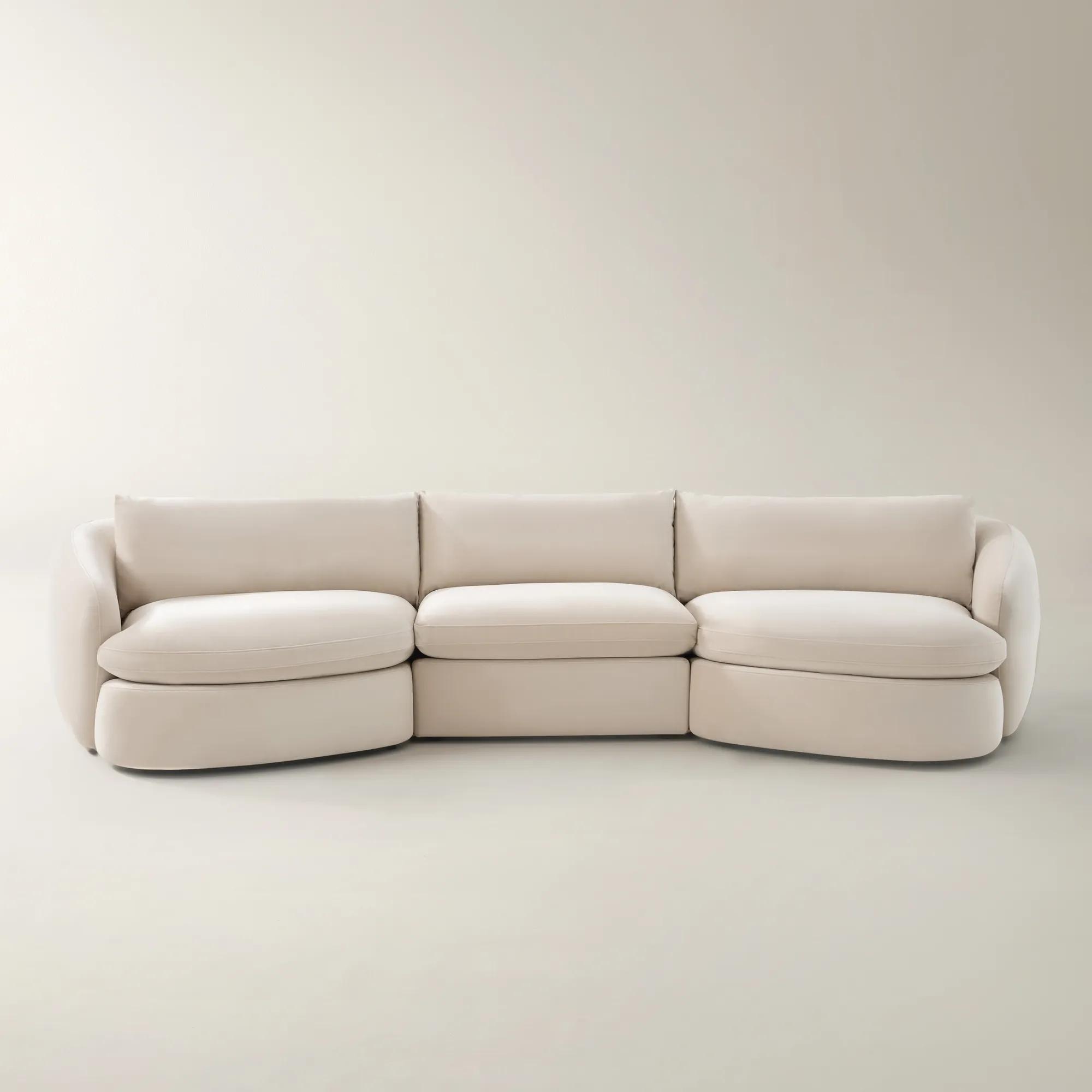 Sabrina Velvet  Sofa (158") - Oatmeal 