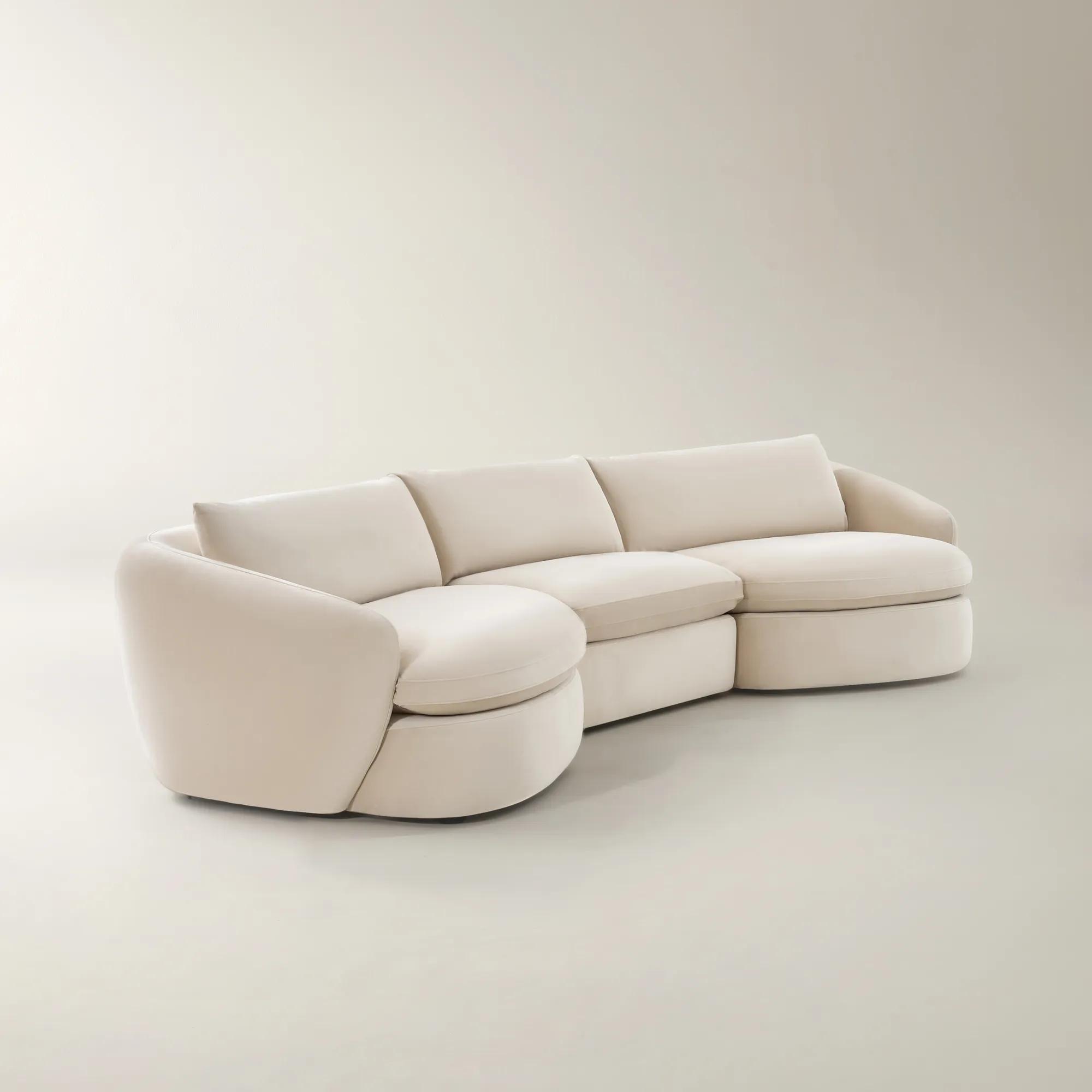 Sabrina Velvet  Sofa (158") - Oatmeal 