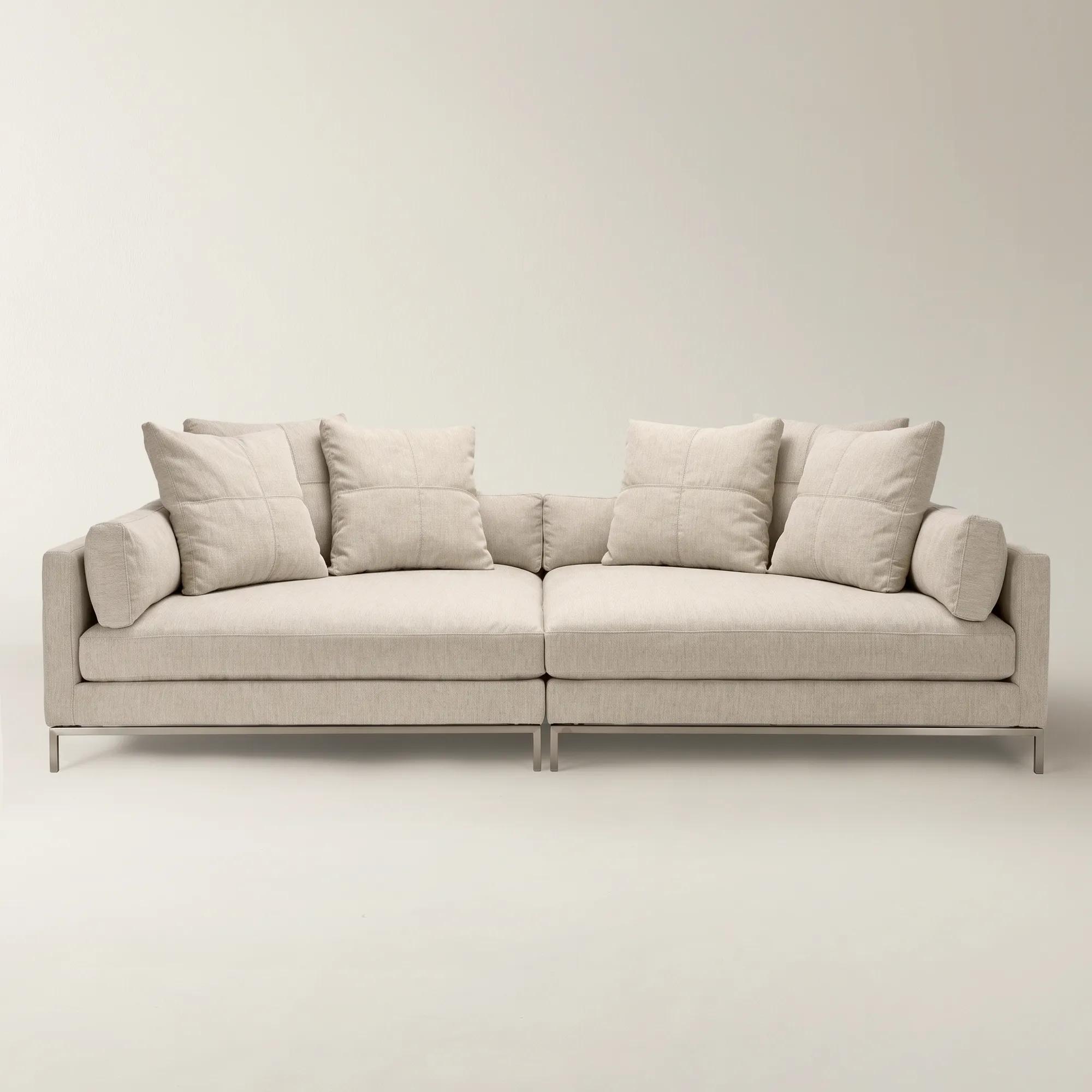 Ventura 2-Piece Square Snow Chenille Sectional Sofa