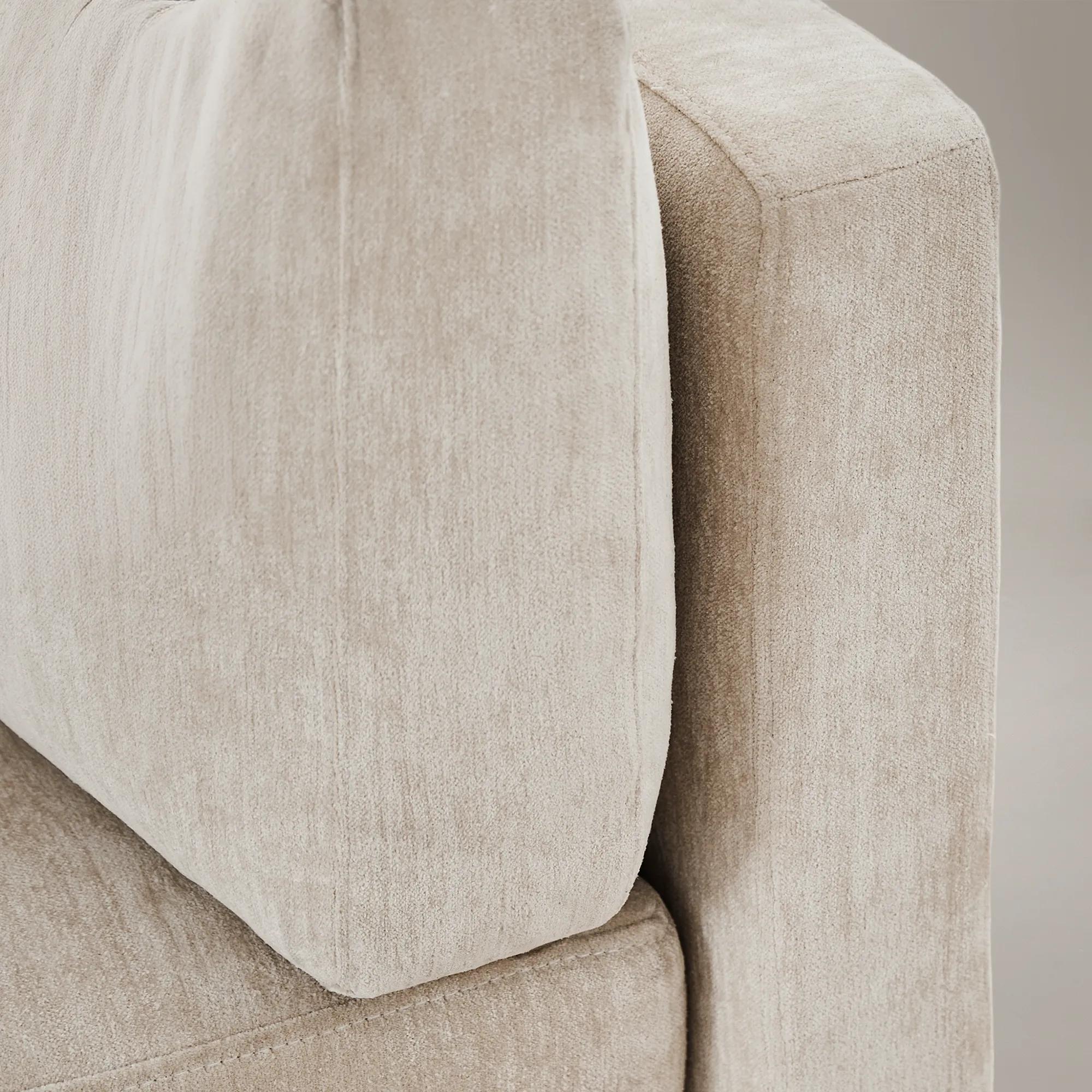 Ventura 2-Piece Square Snow Chenille Sectional Sofa