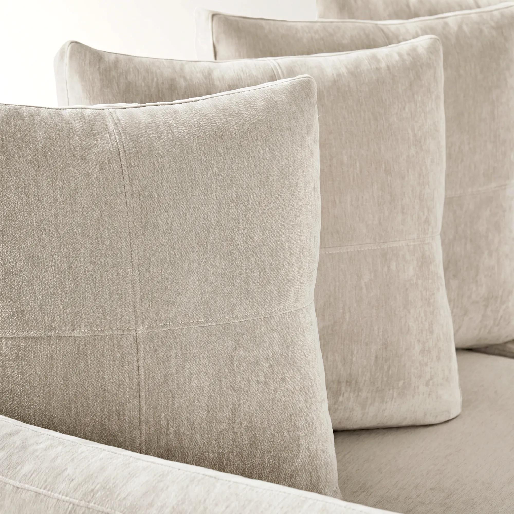 Ventura 2-Piece Square Snow Chenille Sectional Sofa