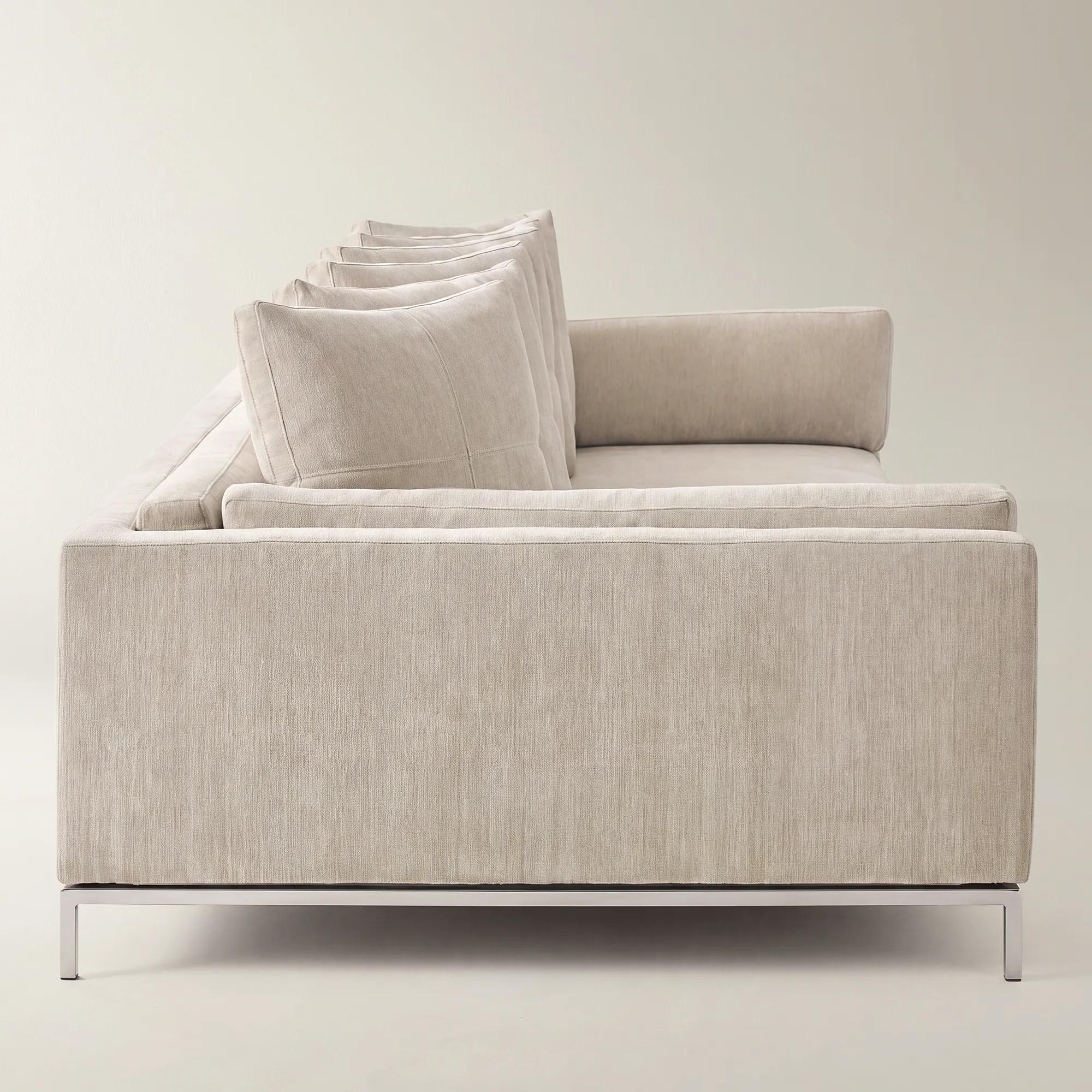 Ventura 2-Piece Square Snow Chenille Sectional Sofa