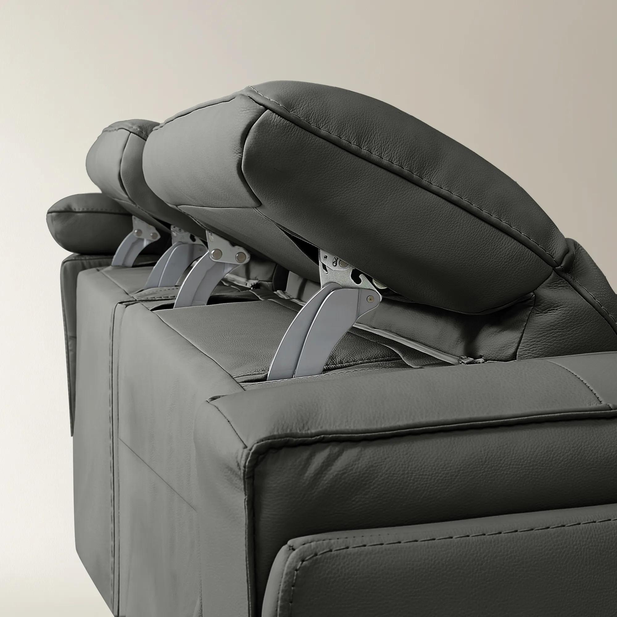 Terra 3-Piece Reclining Charcoal Leather Sectional