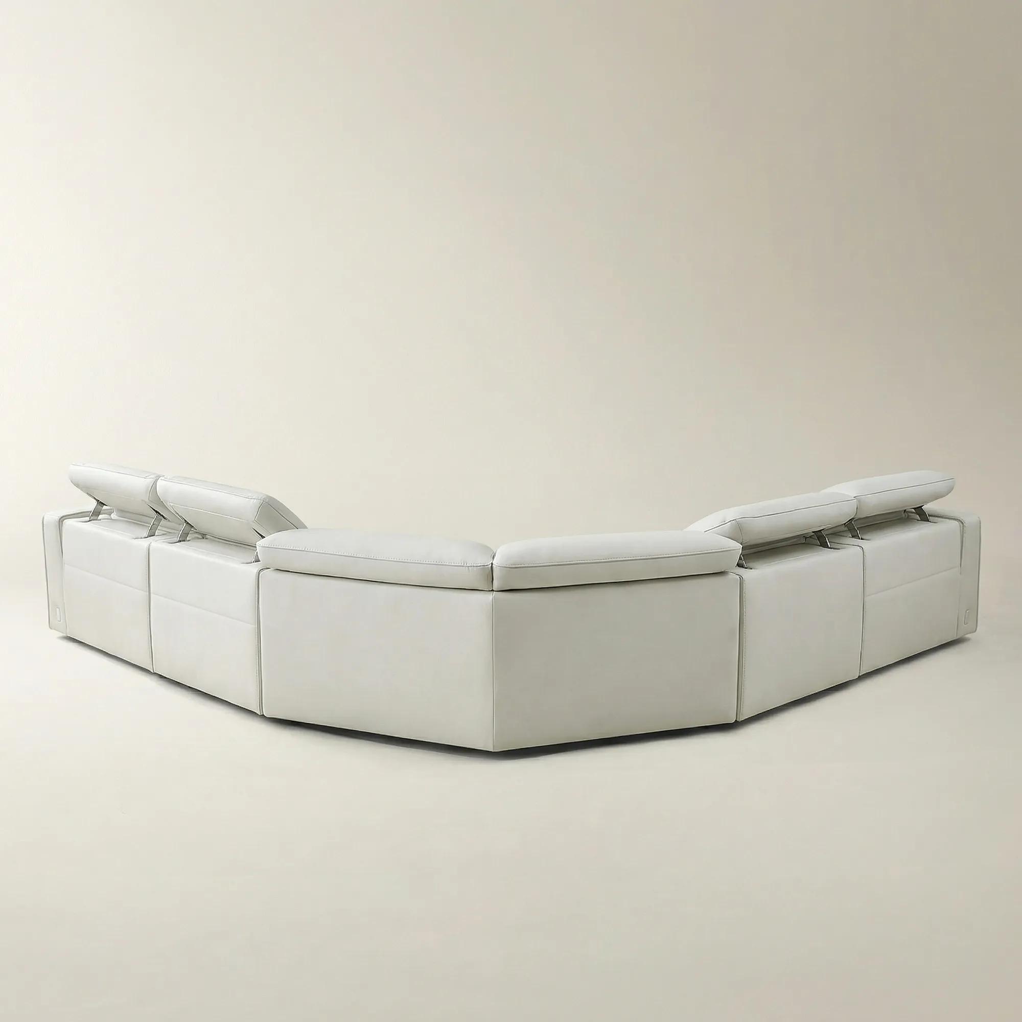 Terra 5-Piece Reclining Frost Leather Sectional