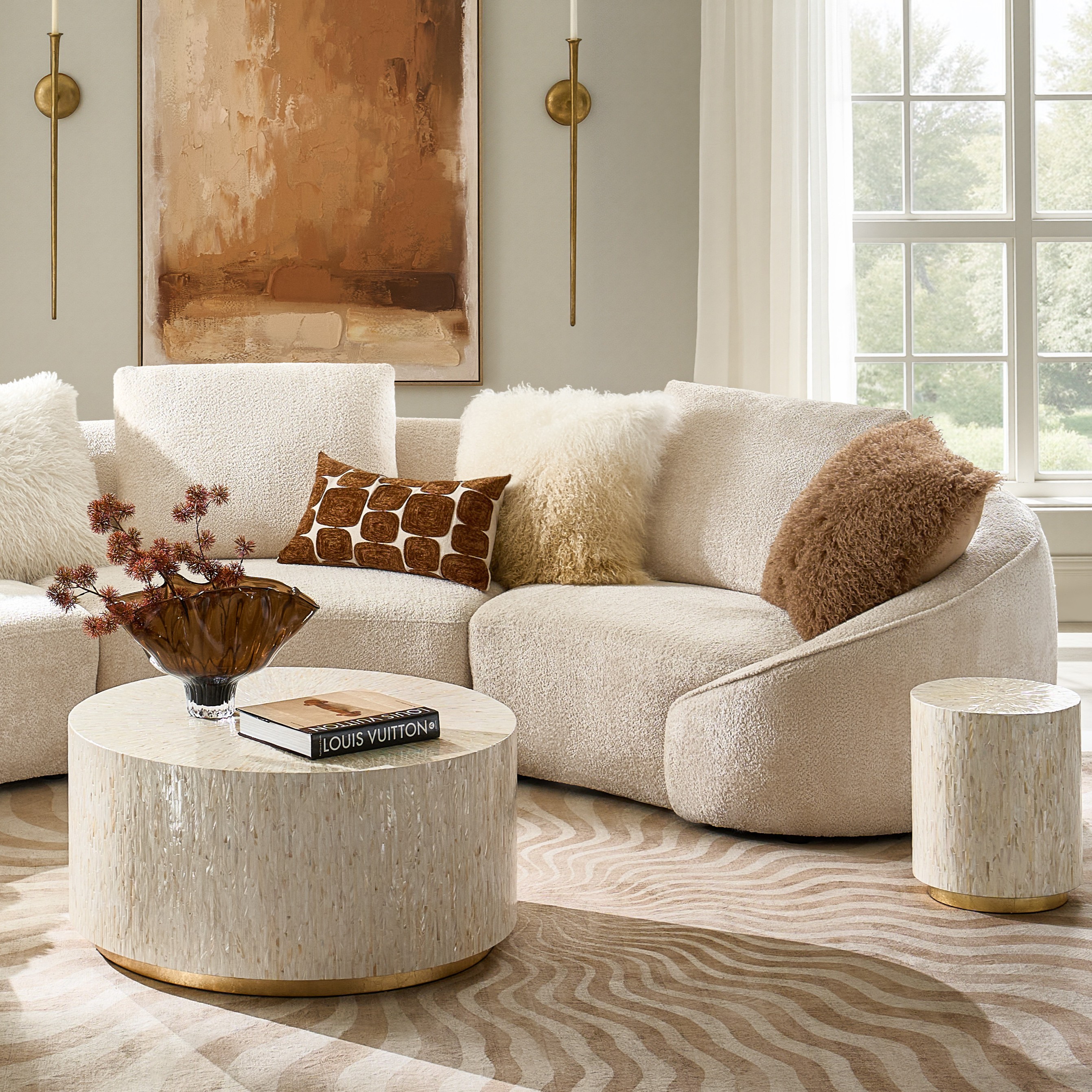 Irene 3-Piece Dark Chocolate Velvet Sectional Sofa