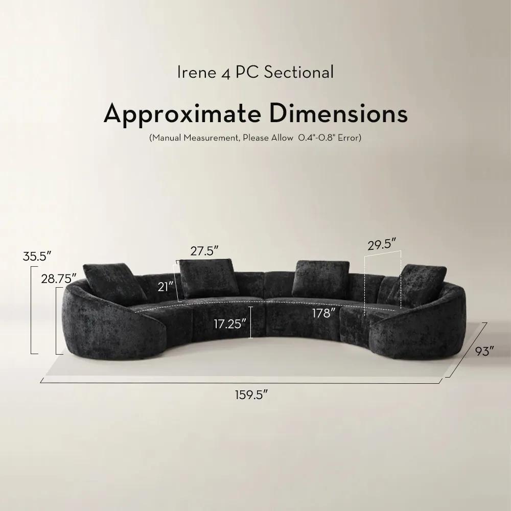 Irene Chenille Sectional Sofa (142