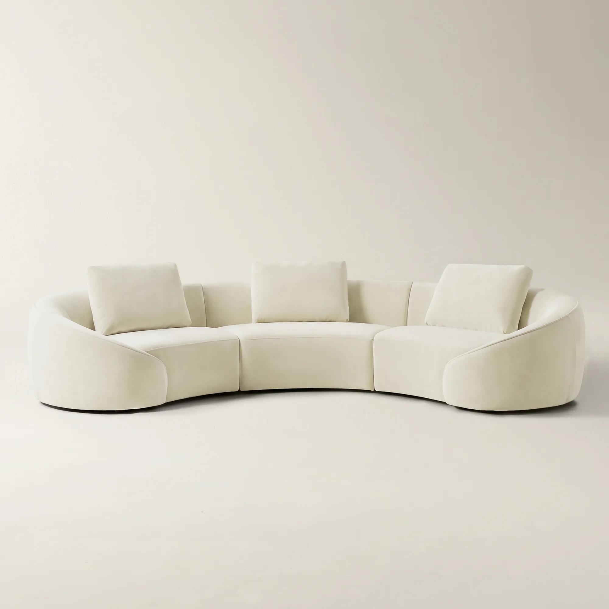 Irene 3-Piece Cloud Velvet Sectional Sofa