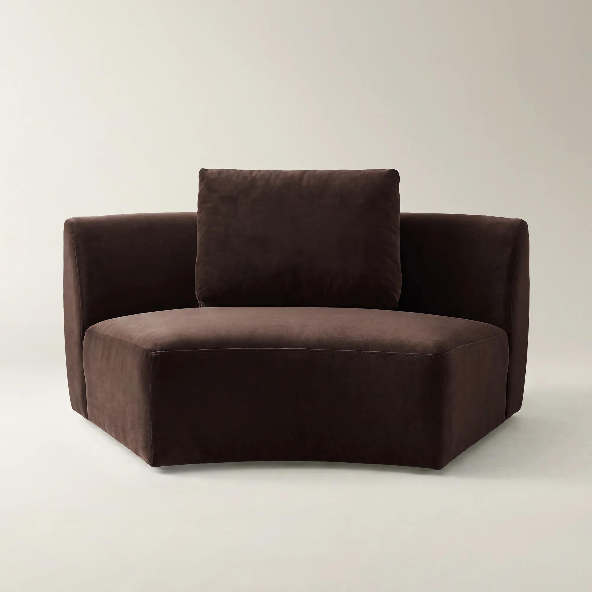 Irene Dark Chocolate Velvet Armless Chair
