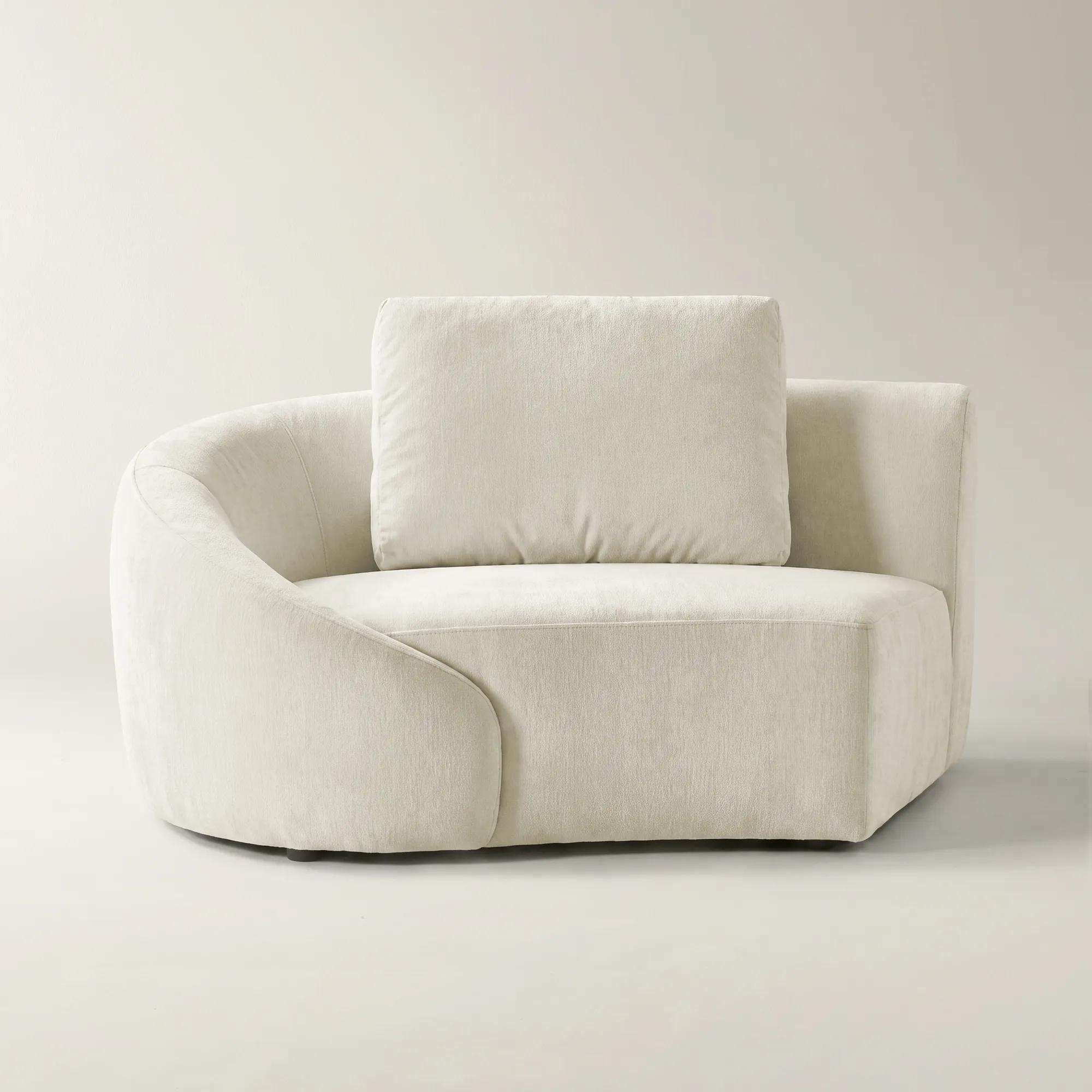 Irene Ivory Performance Chenille Left-Arm Chair