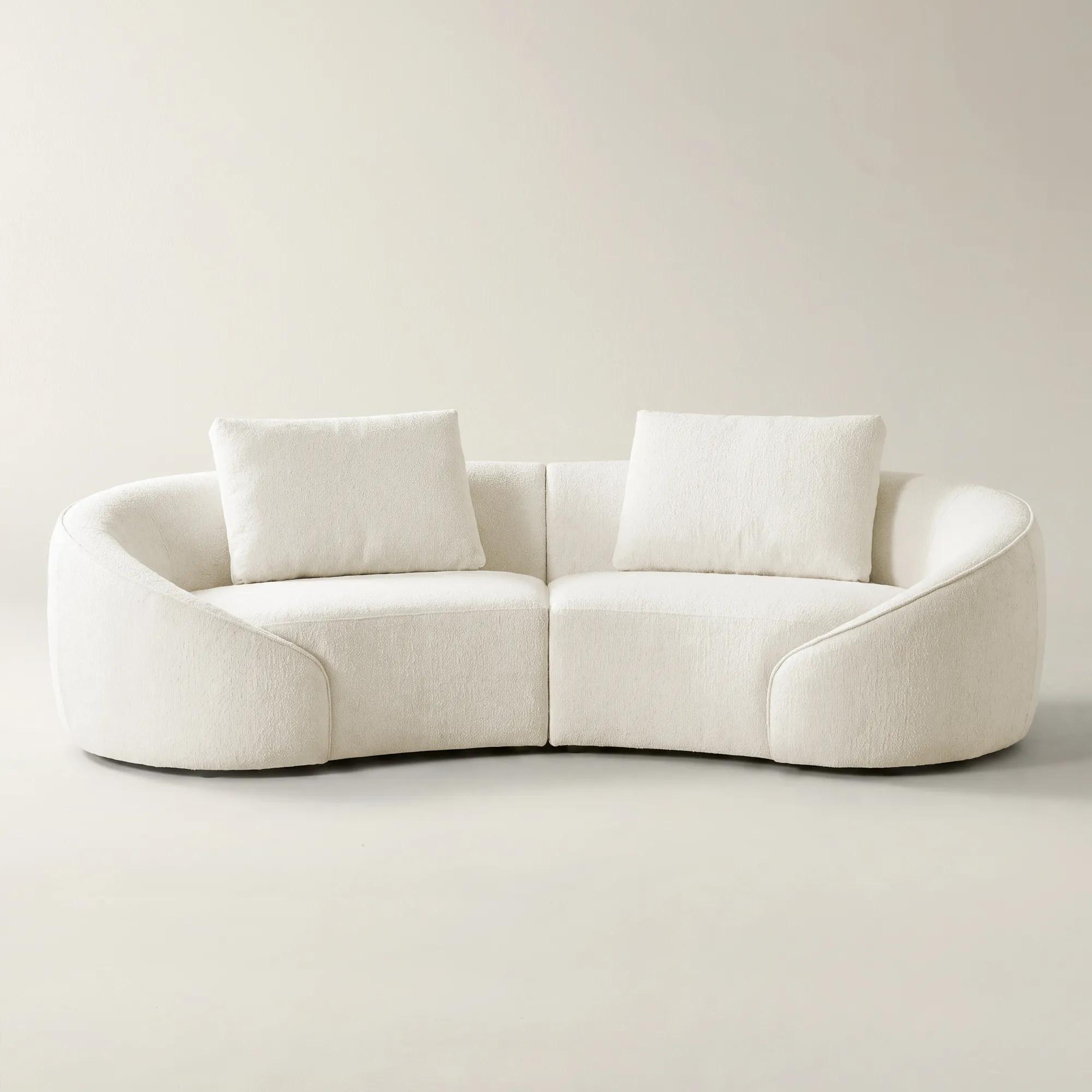 Irene 2-Piece Ivory Performance Chenille Sectional Sofa | Z Gallerie