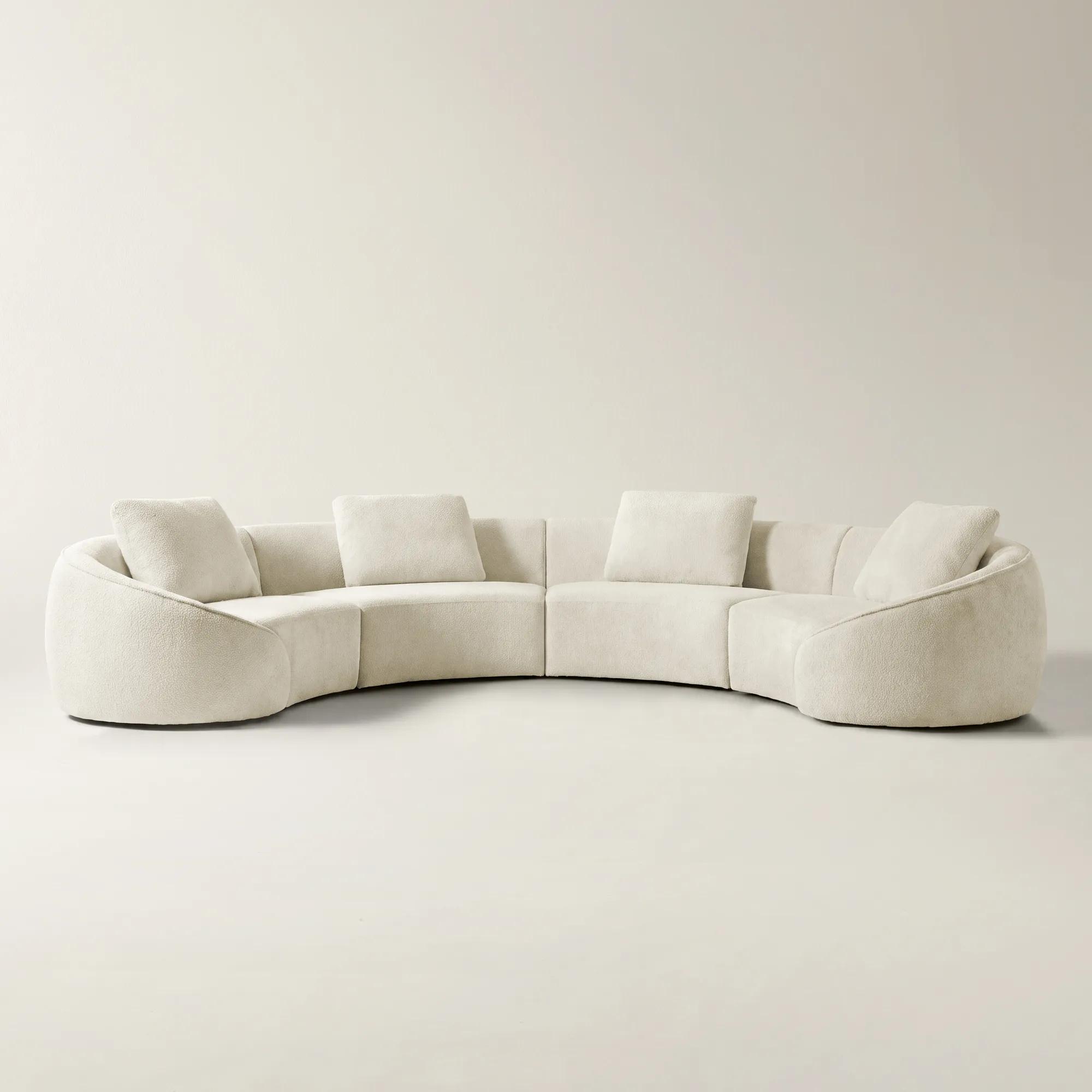 Irene 4-Piece Ivory Performance Chenille Sectional Sofa