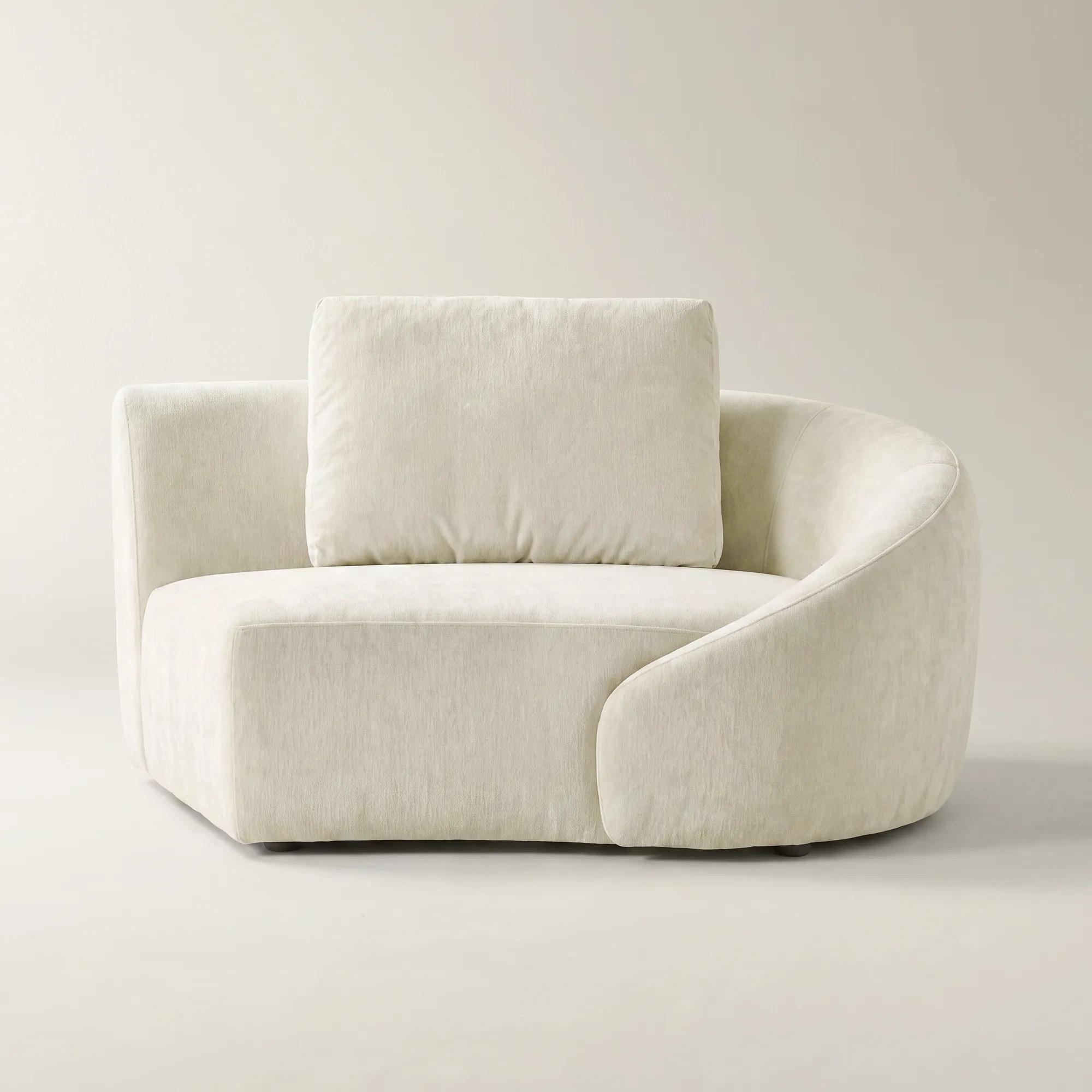 Irene Ivory Performance Chenille Right-Arm Chair