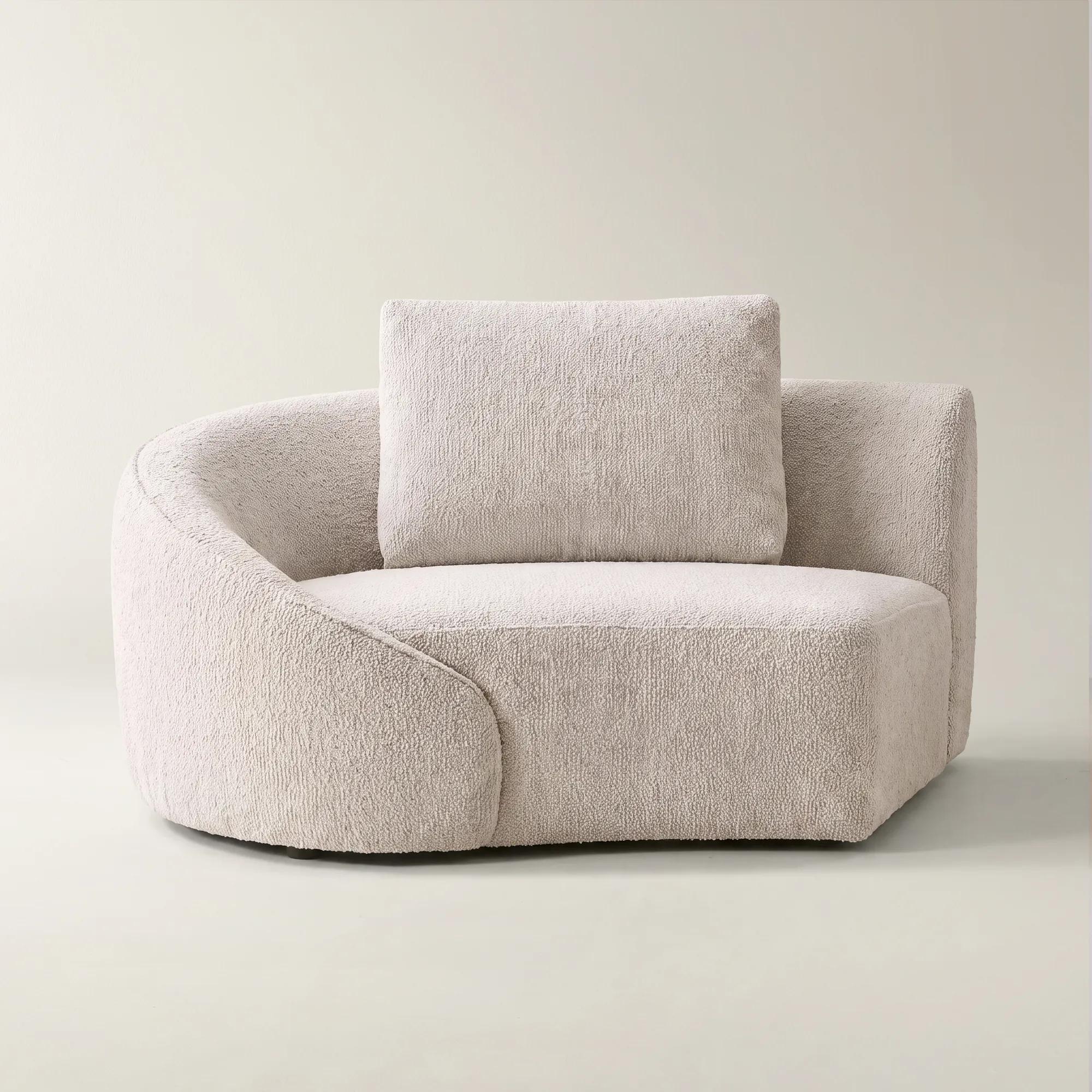Irene Ivory Performance Boucle Left-Arm Chair
