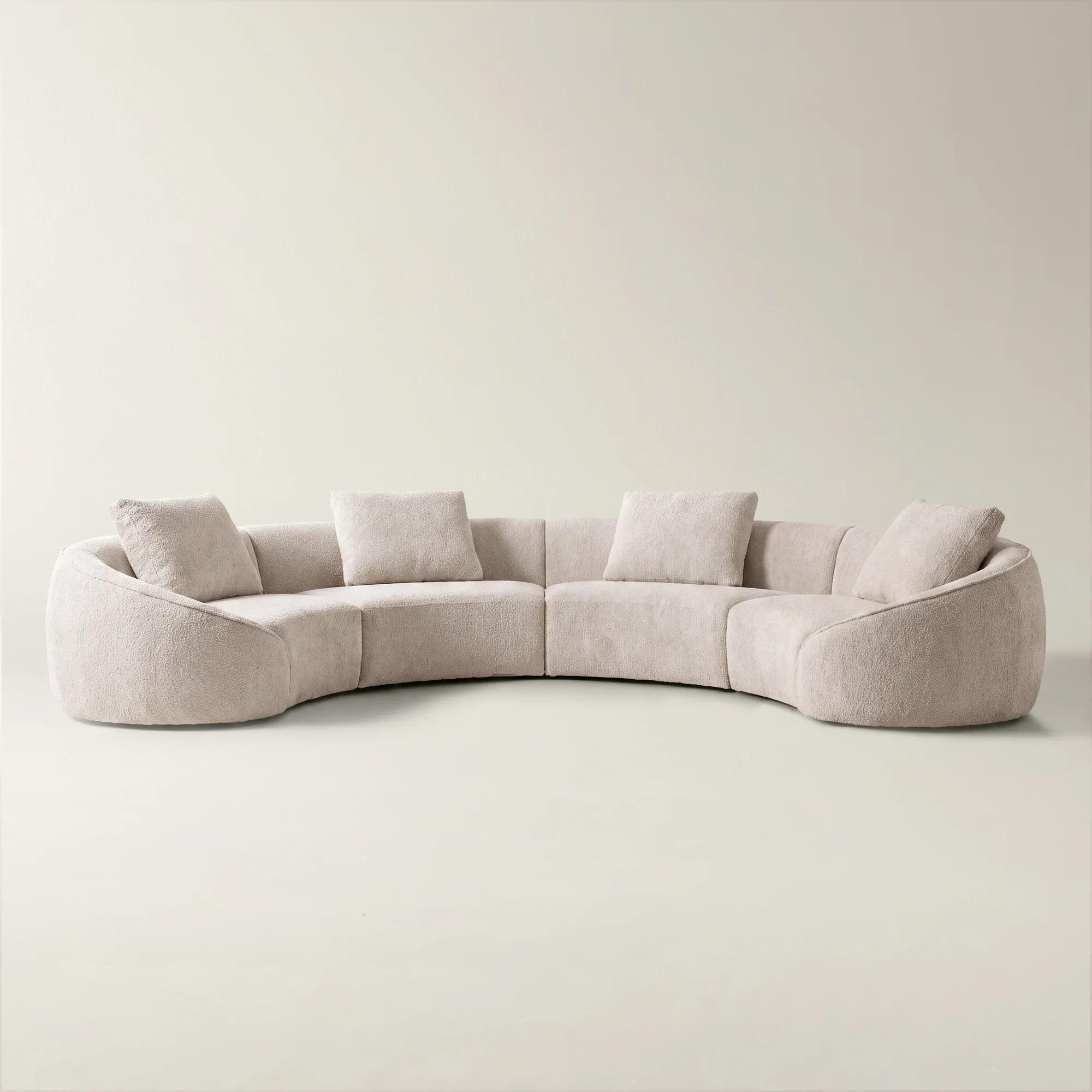 Irene 4-Piece Ivory Performance Boucle Sectional Sofa