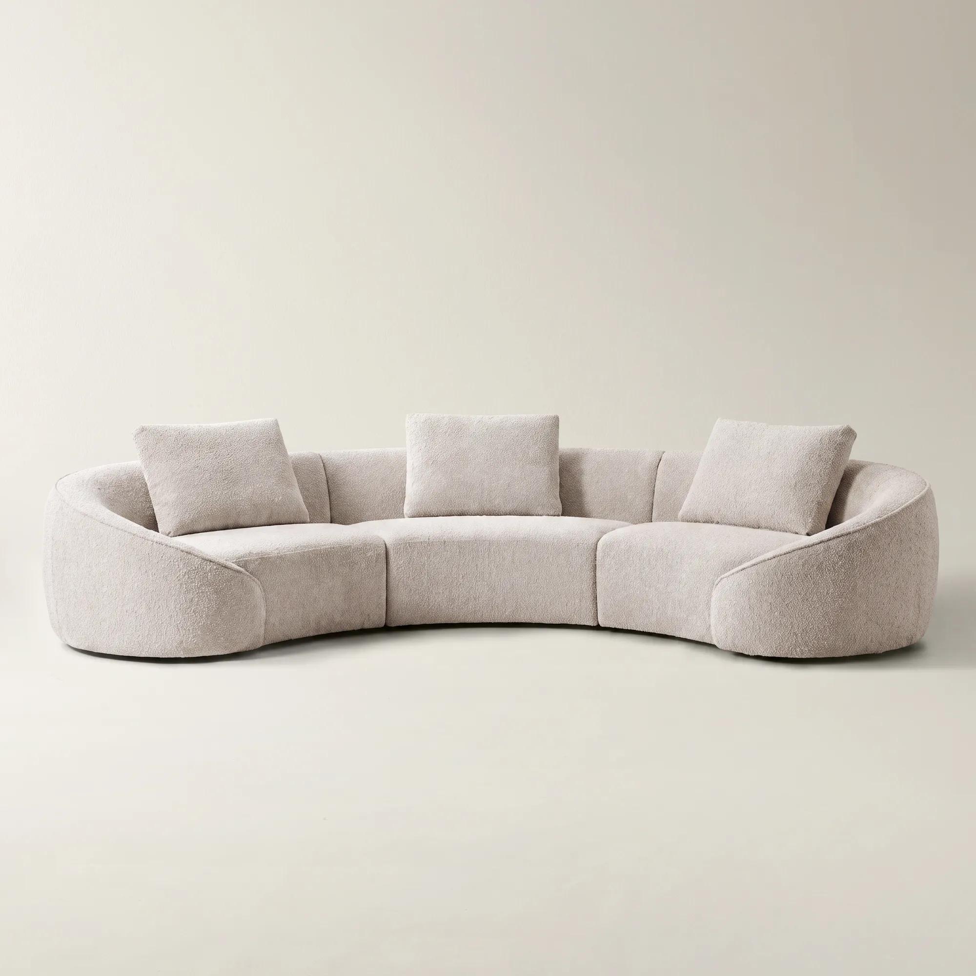 Irene 3-Piece Ivory Performance Boucle Sectional Sofa