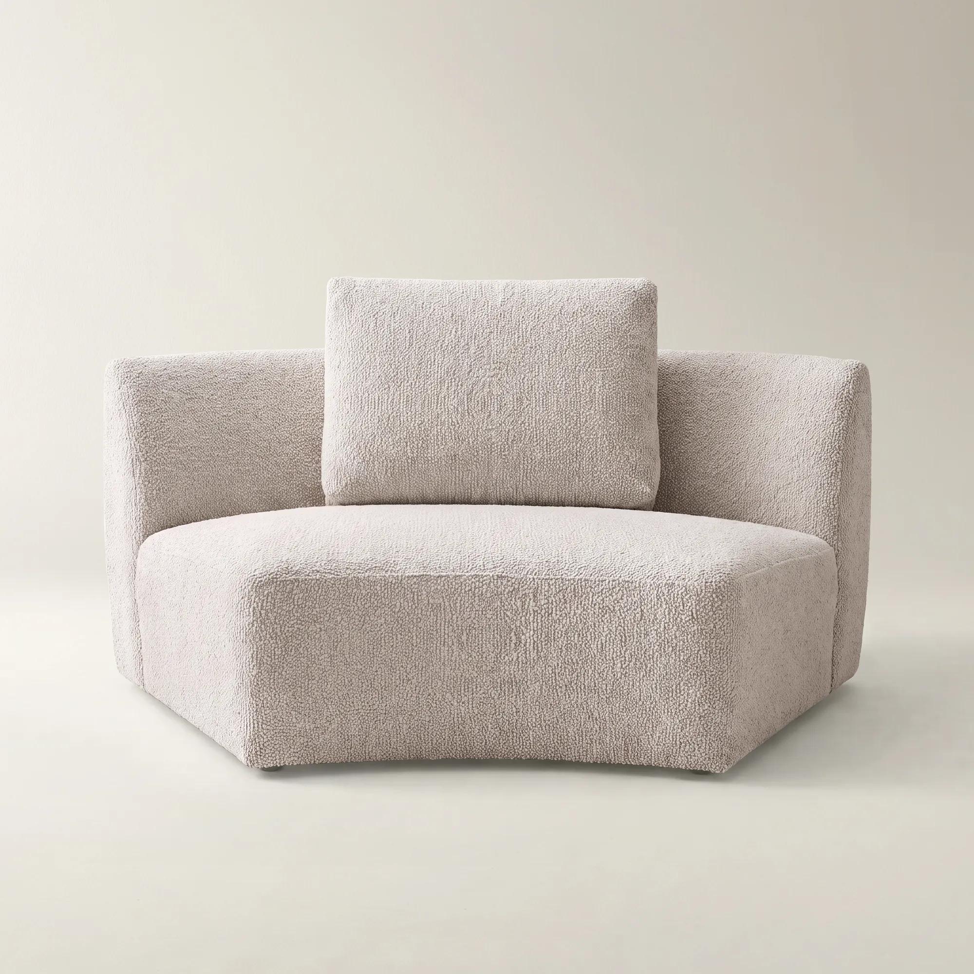Irene Ivory Performance Boucle Armless Chair