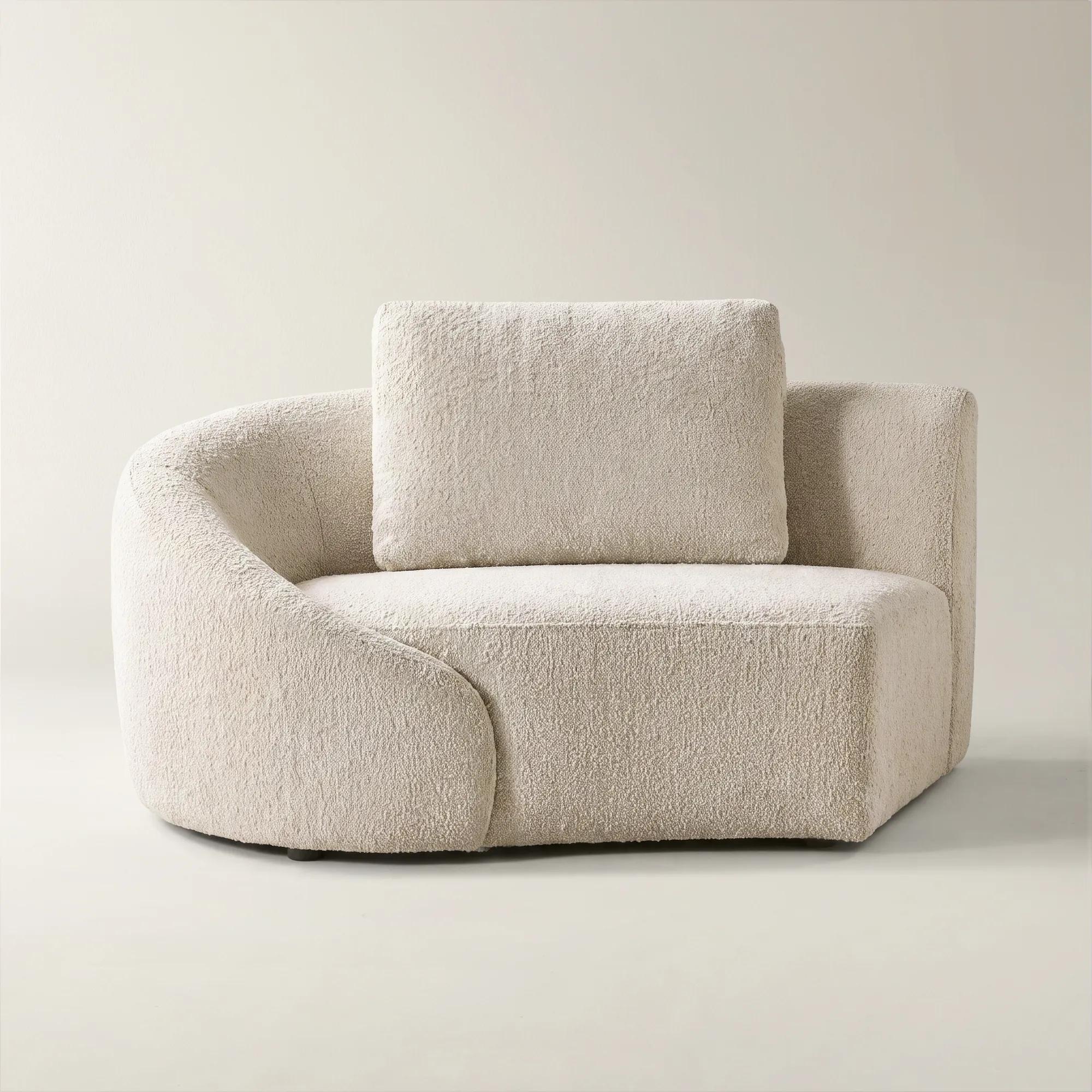 Irene Ivory Performance Boucle Left-Arm Chair